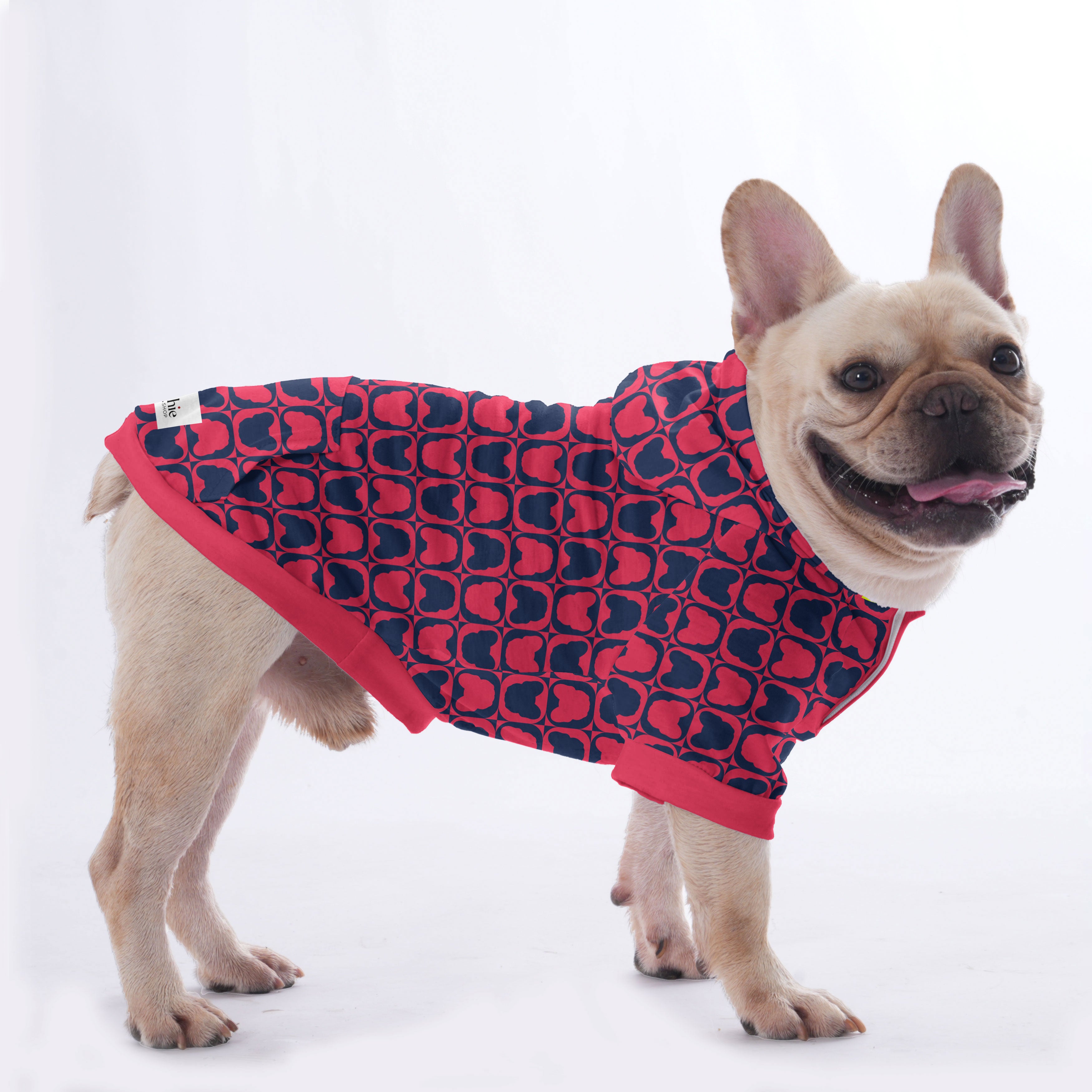 Bowie French Bulldog Fleece Hoodie for Training Sessions-fadou