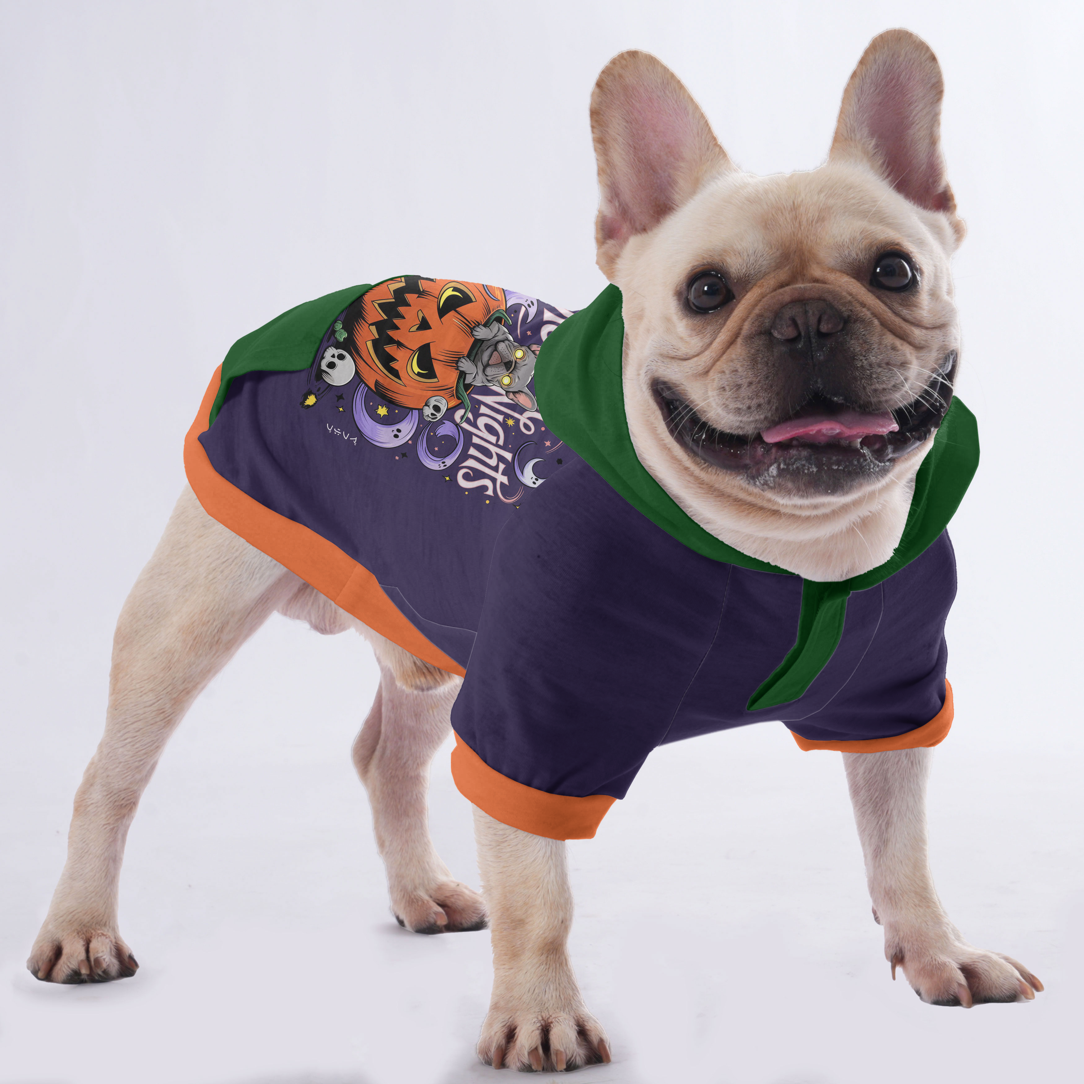 French Bulldog Halloween Cozy Hoodie for Short-Nosed Dogs-fadou