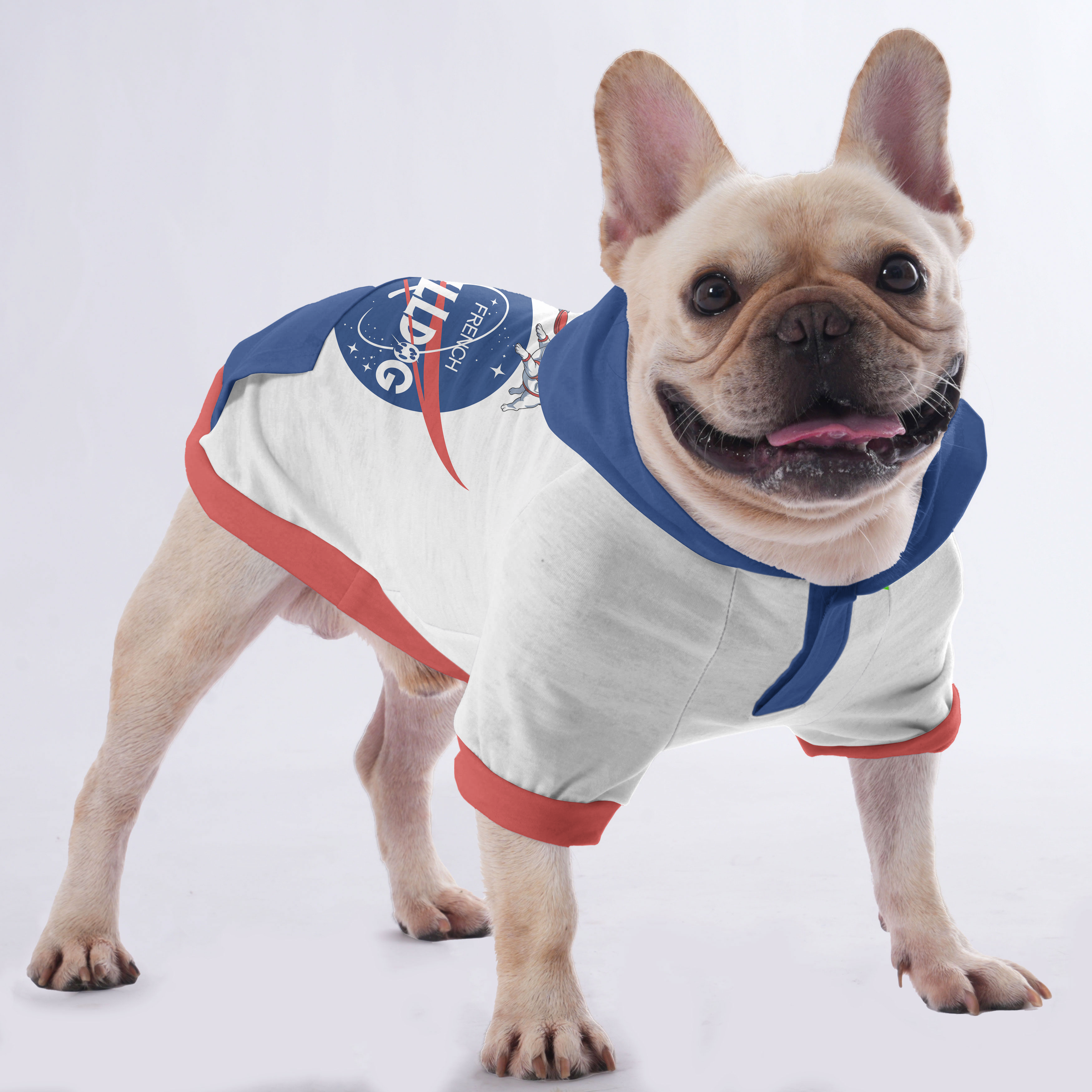Petey French Bulldog Fleece Hoodie for Flat-Face Breeds-fadou
