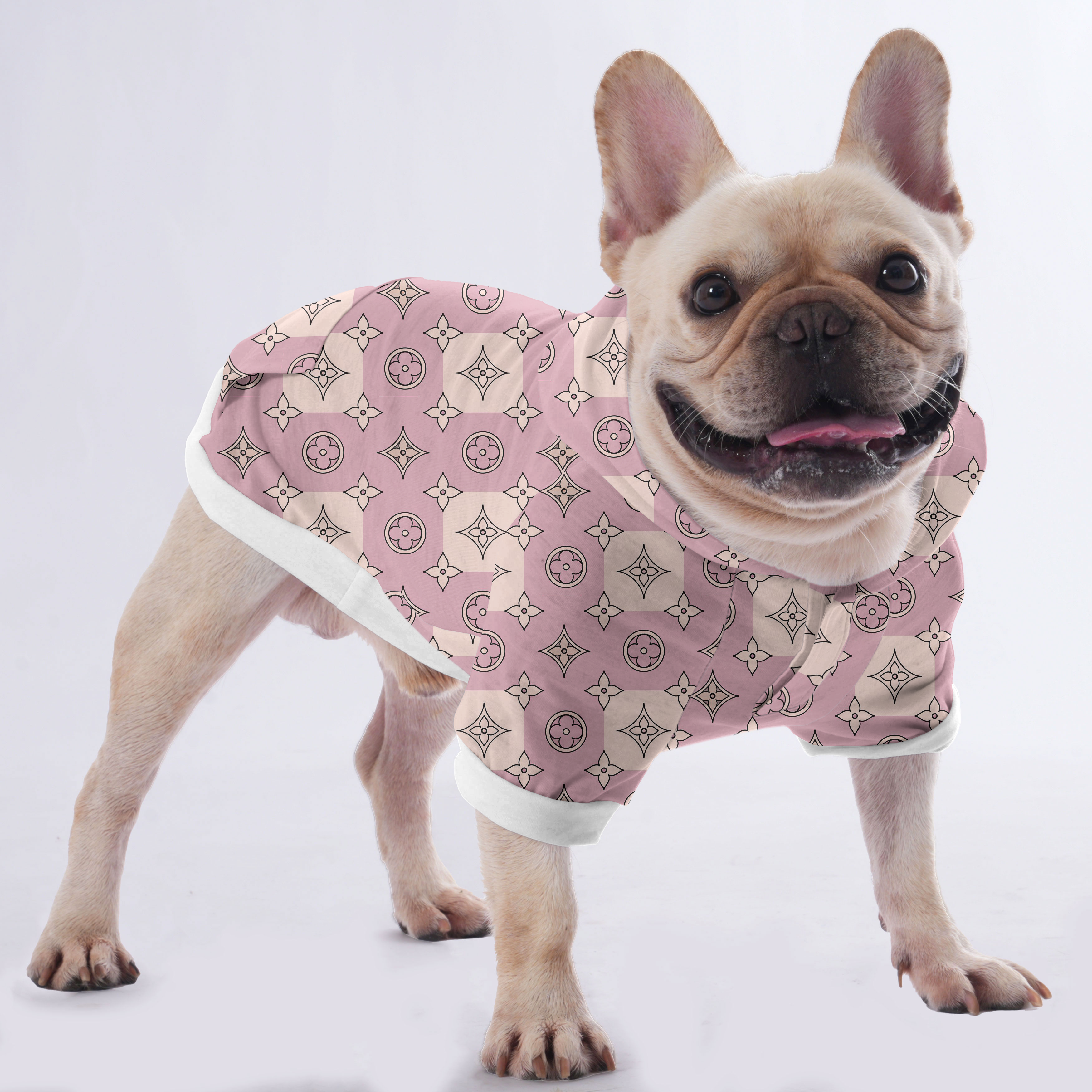 Diamond French Bulldog Dog Hoodie for Outdoor Adventures-fadou