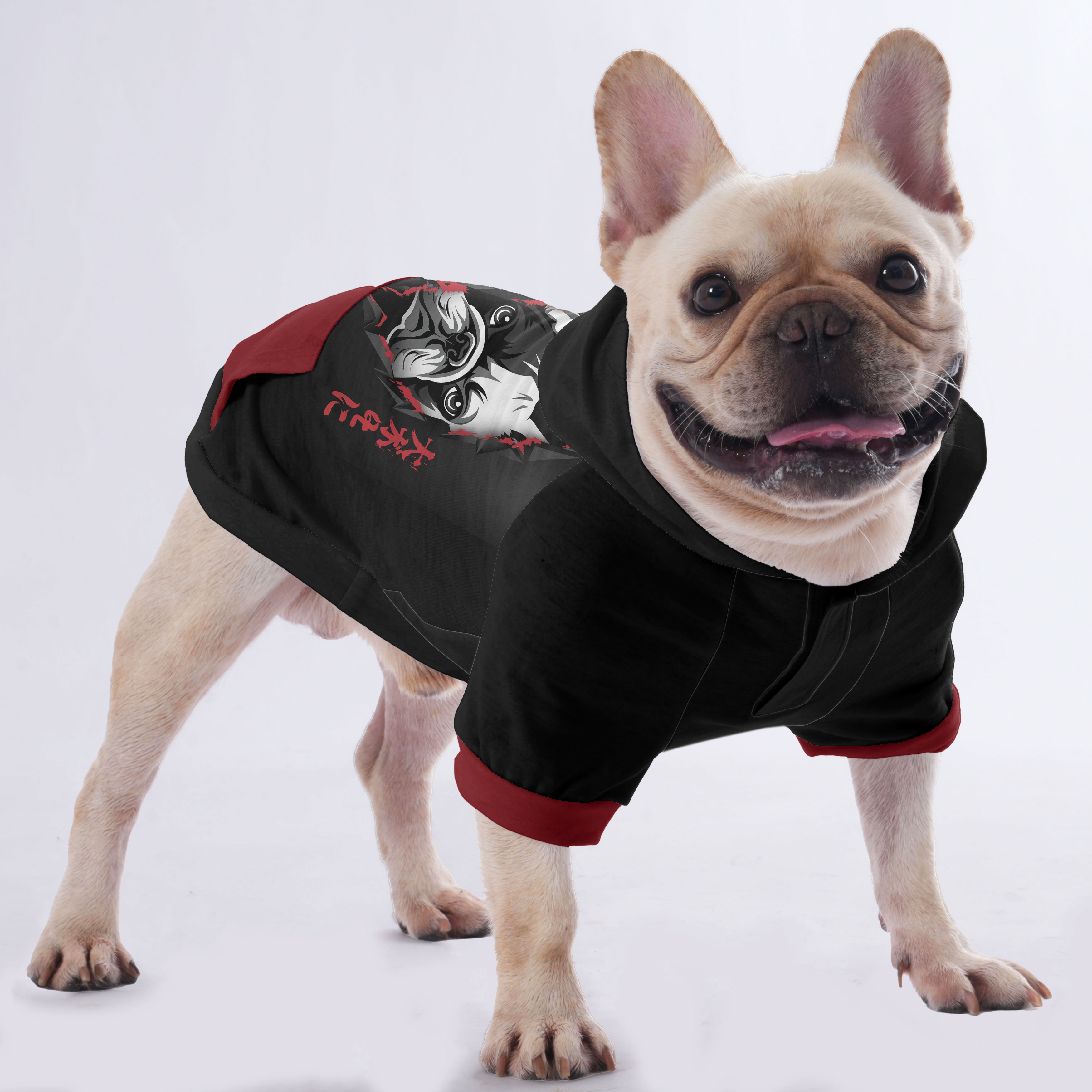 Honey French Bulldog Fleece Hoodie for Brachycephalic Dogs-fadou