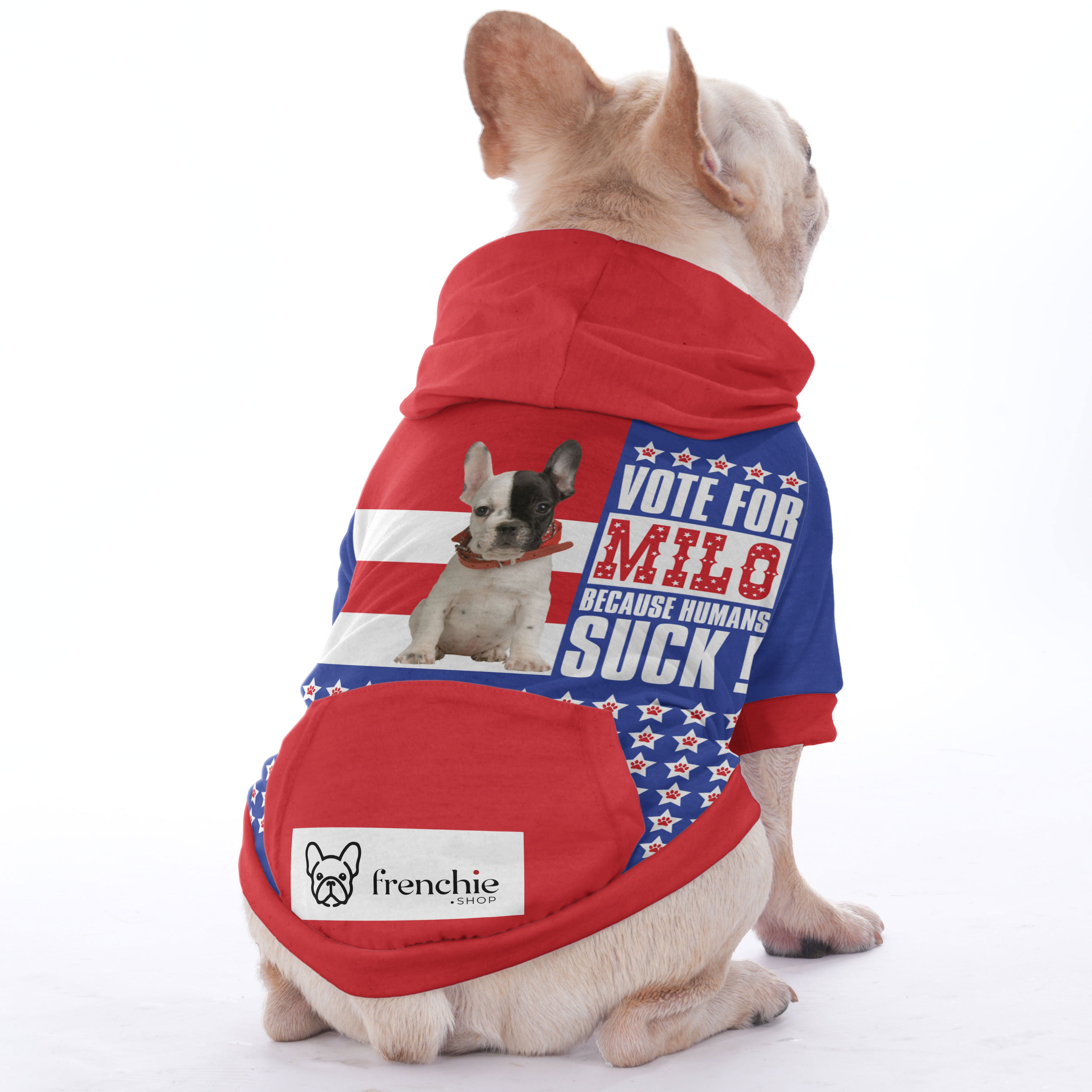 French Bulldog Custom Fleece Hoodie for Outdoor Adventures-fadou