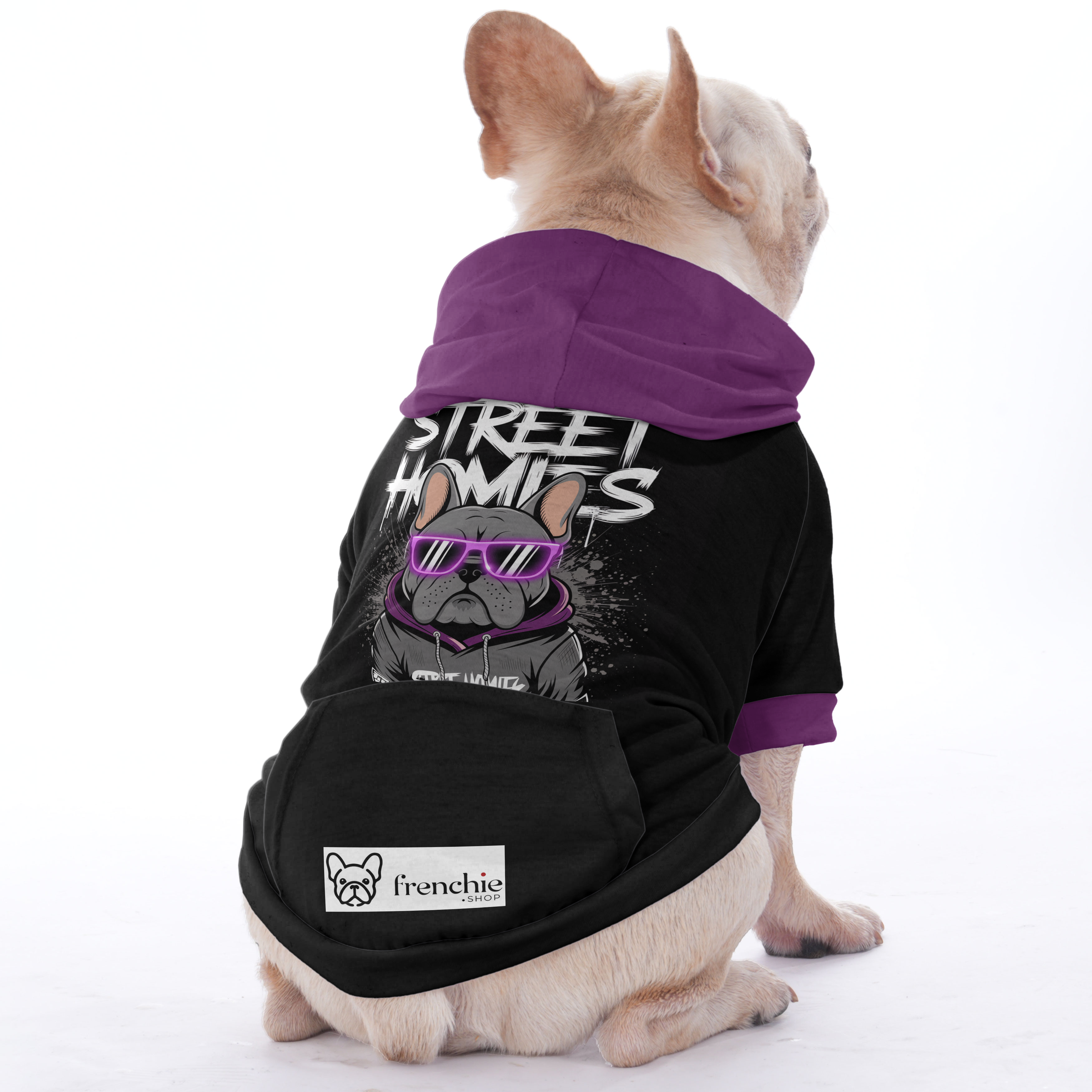 Sadie French Bulldog Fleece Hoodie for Outdoor Adventures-fadou