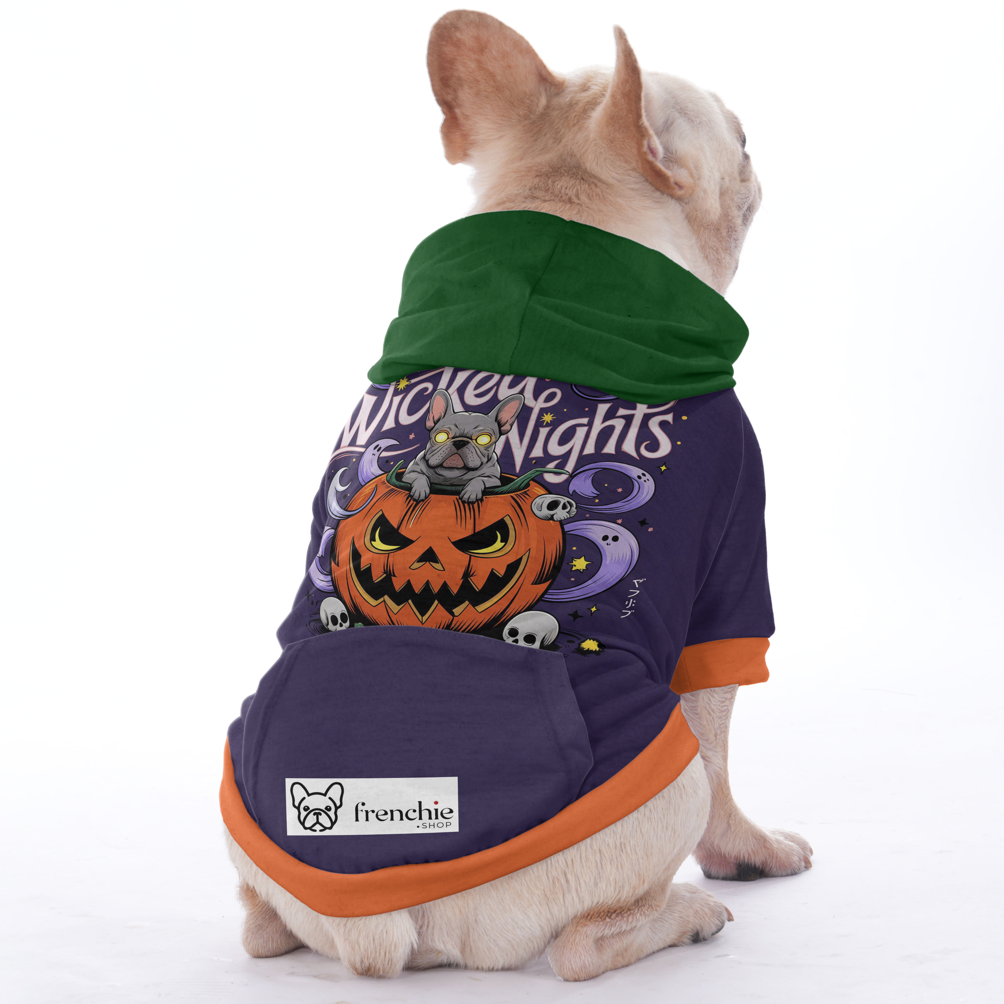 French Bulldog Halloween Cozy Hoodie for Short-Nosed Dogs-fadou