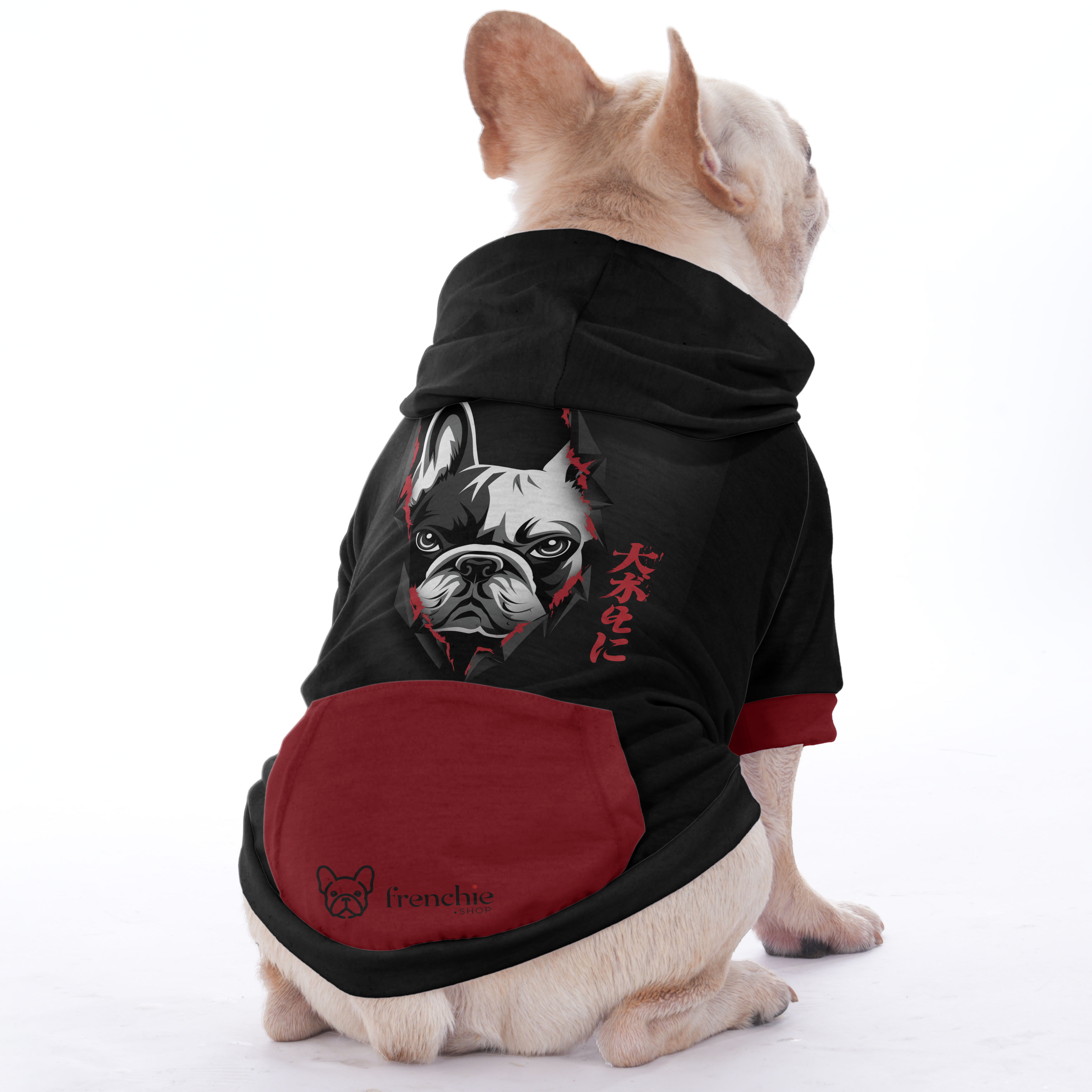 Honey French Bulldog Fleece Hoodie for Brachycephalic Dogs-fadou
