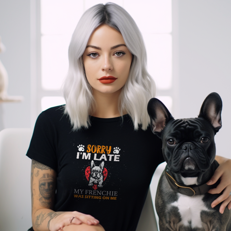 I'm Late - Unisex T-shirt for French Bulldog Owners and Fans-fadou