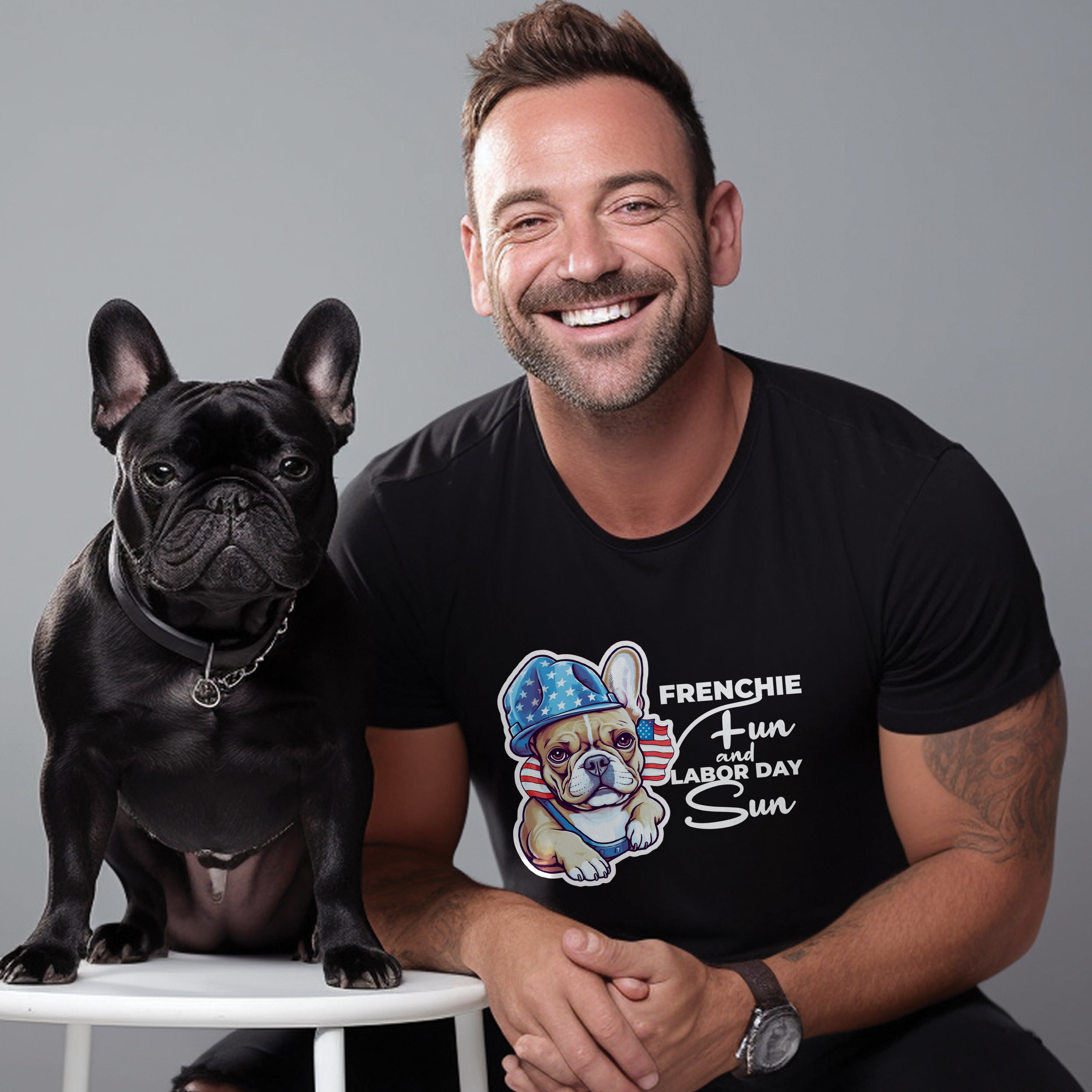 Trendsetting French Bulldog Graphic Tee for Everyday Wear-fadou