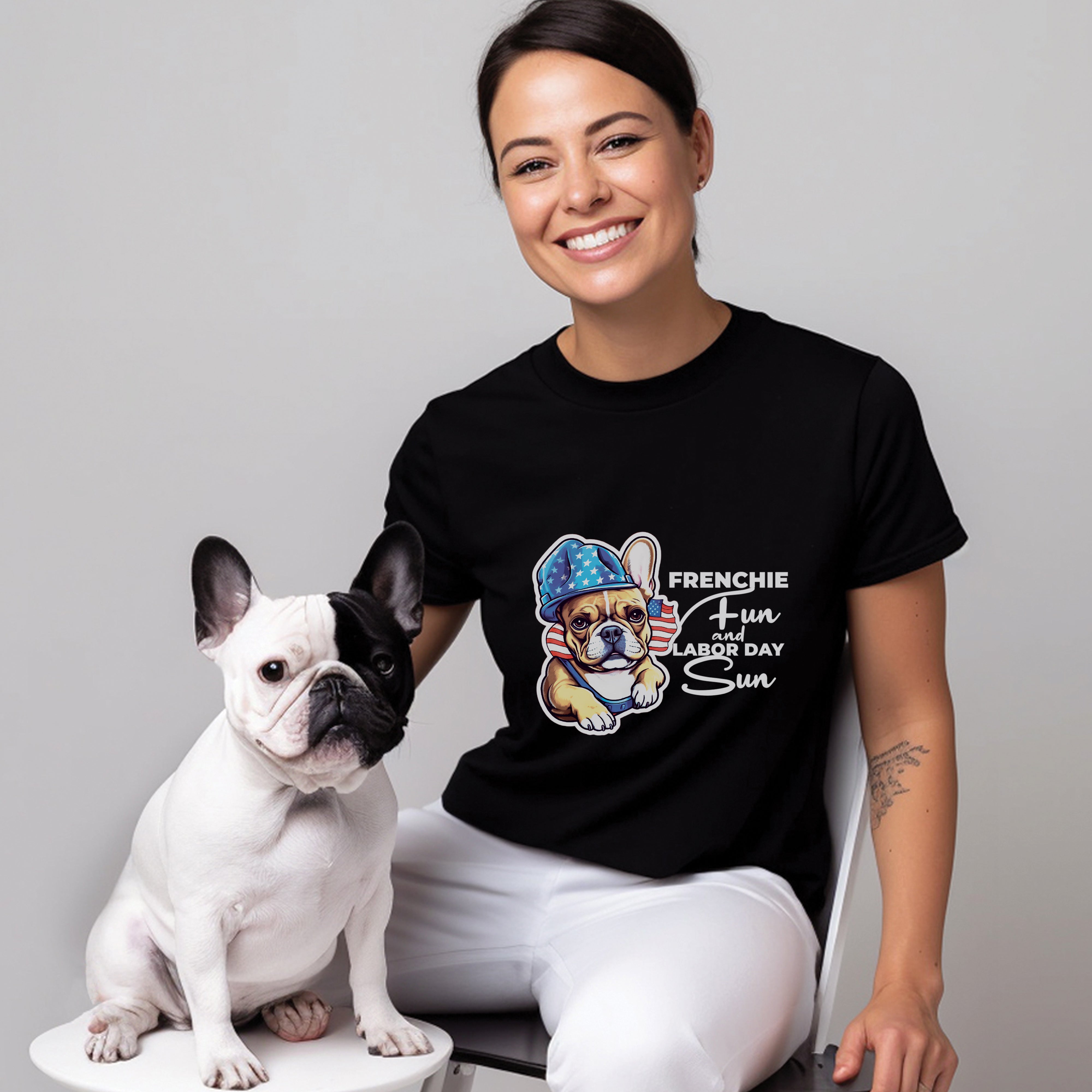Trendsetting French Bulldog Graphic Tee for Everyday Wear-fadou