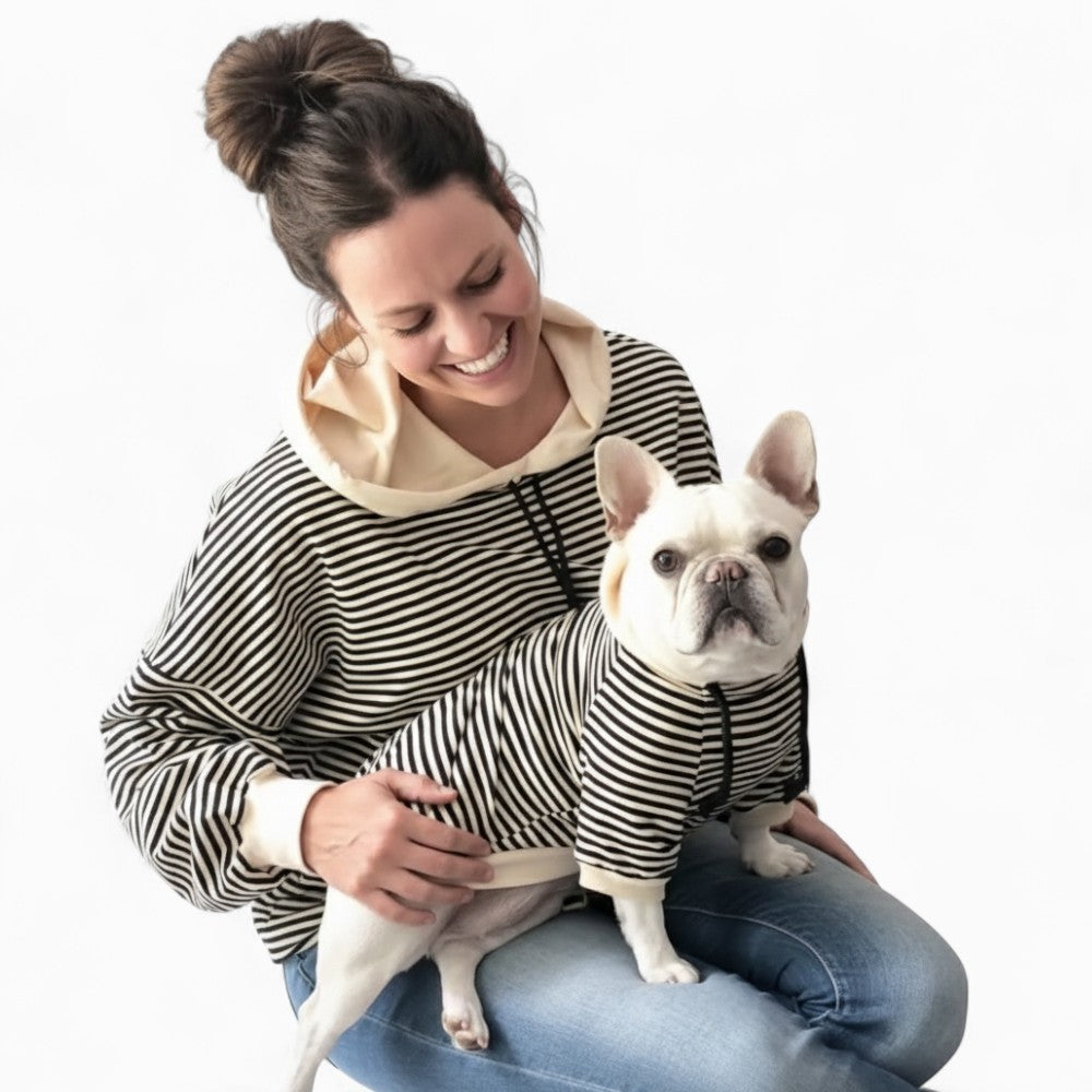 Matching French Bulldog Fleece Hoodie for Bulldog Owners-fadou