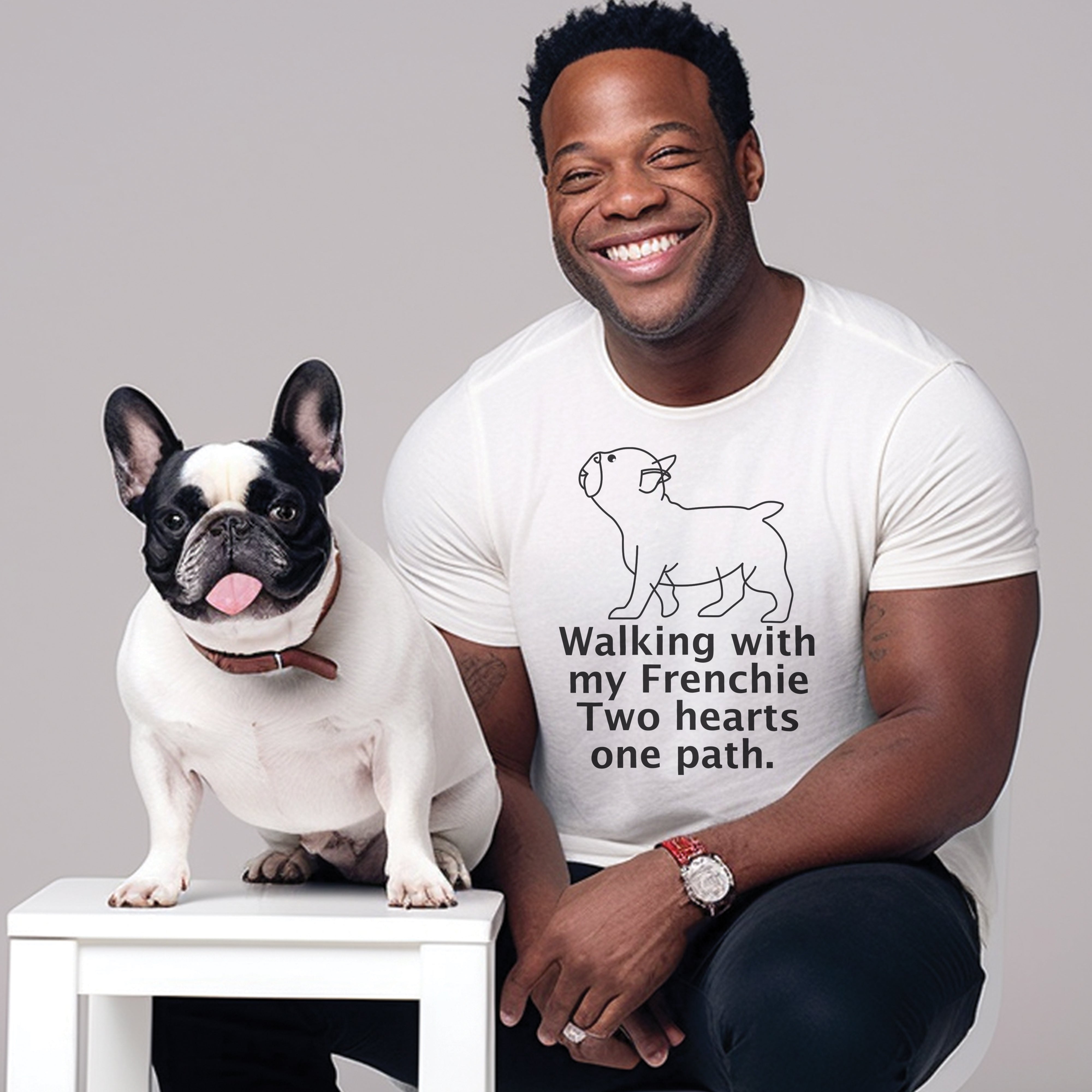 Frenchie Steps - Unisex T-Shirt for Dog Lovers and Owners-fadou