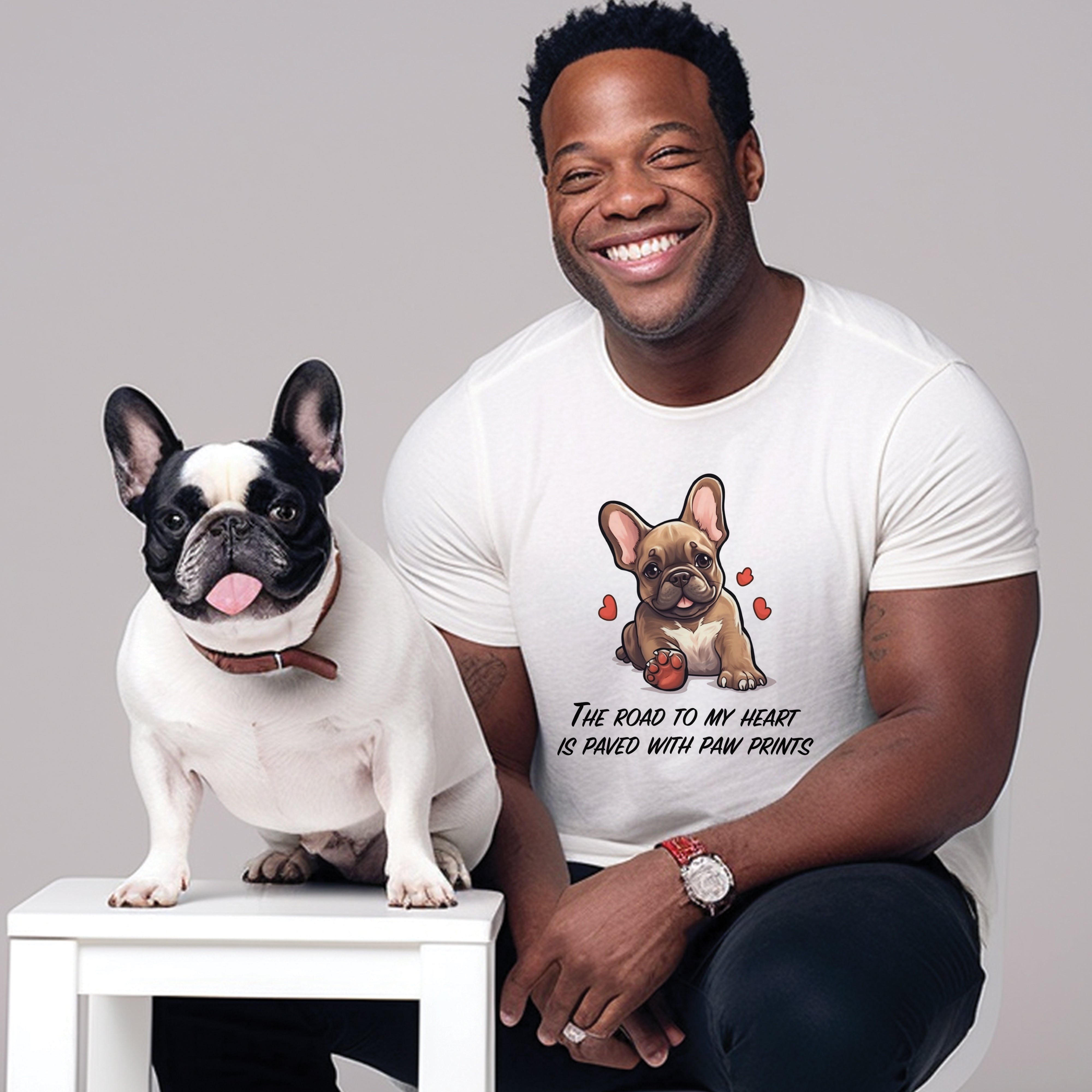Love French Bulldog Dog Lover Tee for Frenchie Enthusiasts-fadou