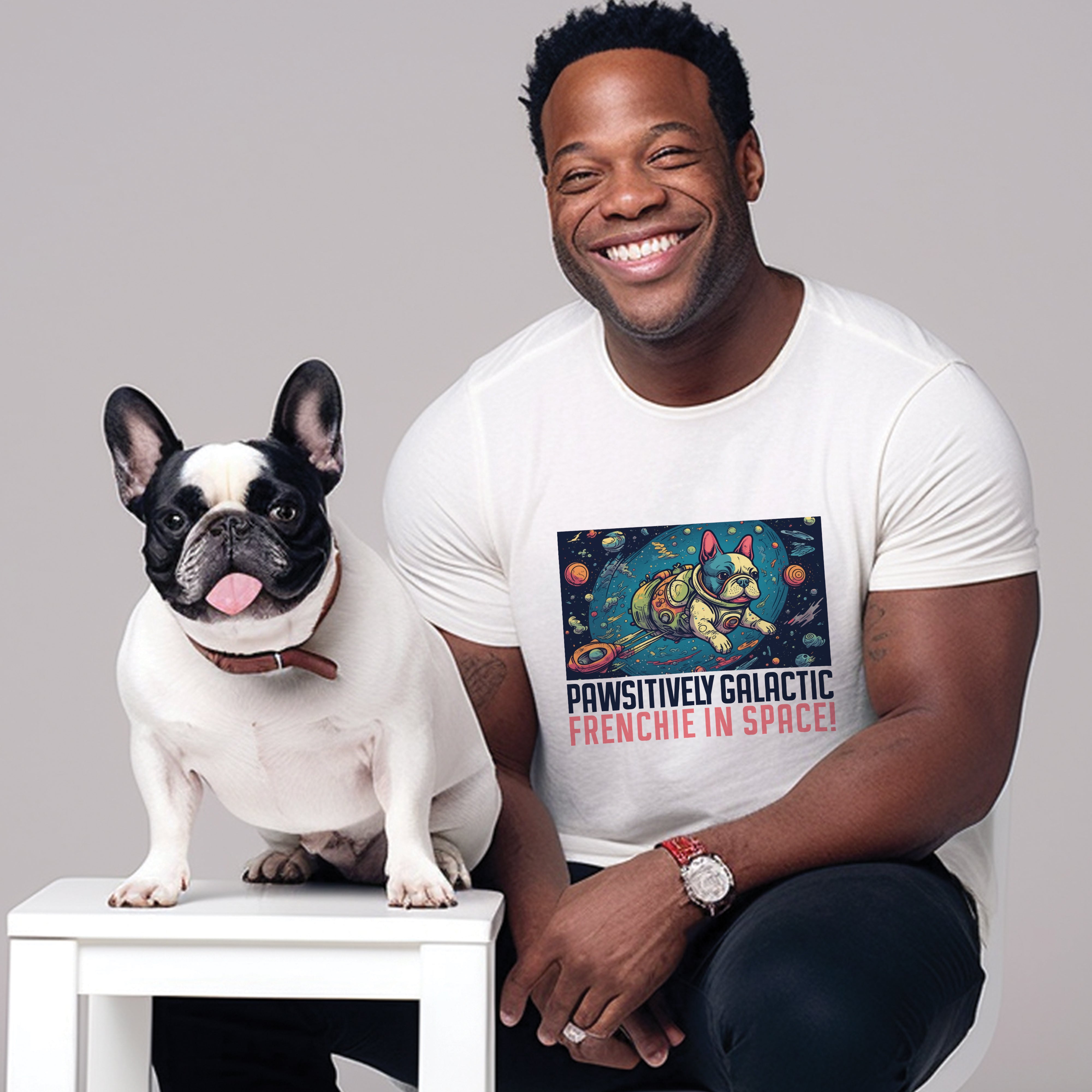 Frenchie in Space - Unisex T-Shirt for Dog Lovers and Owners-fadou