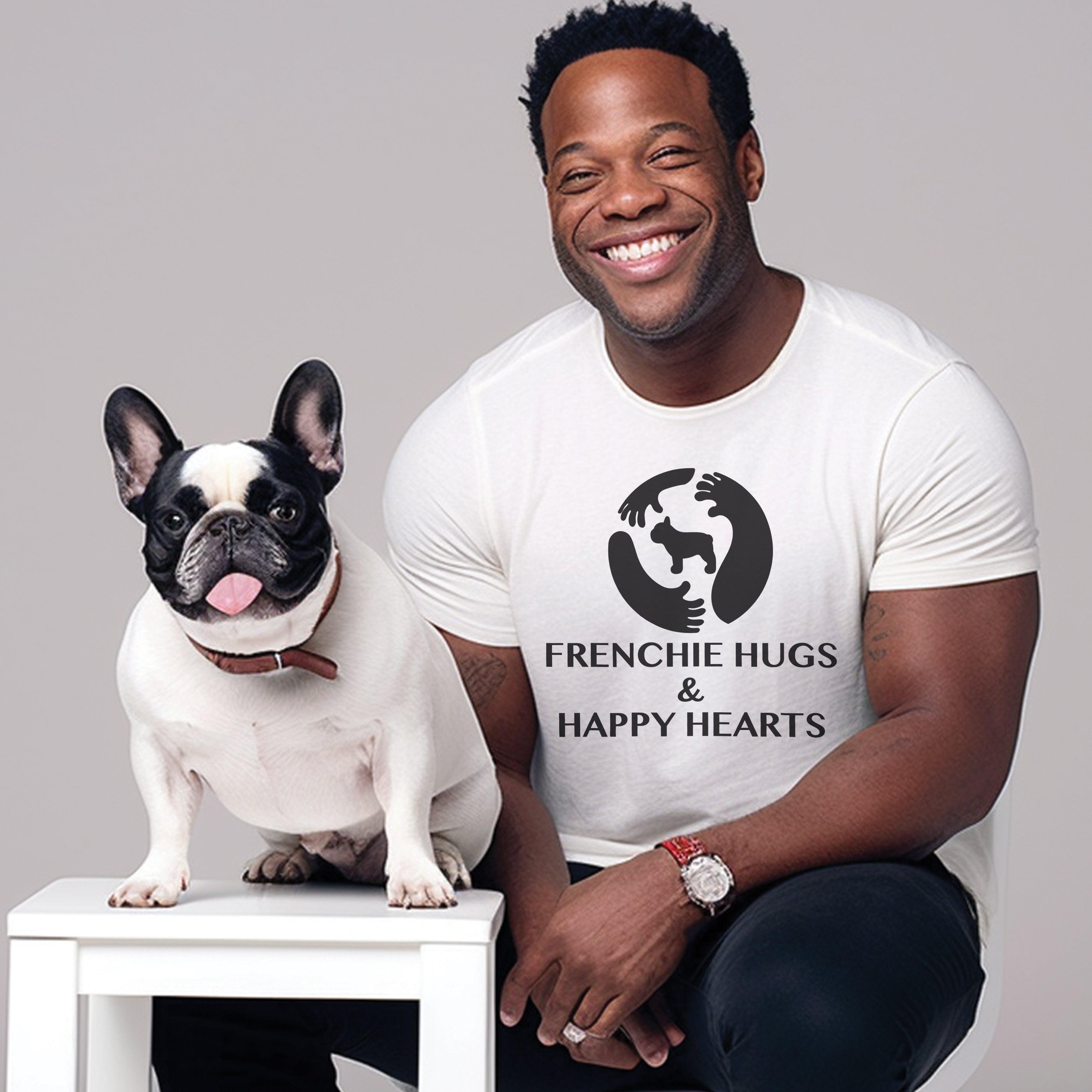Frenchie Hugs - Unisex T-Shirt for Frenchie Enthusiasts-fadou