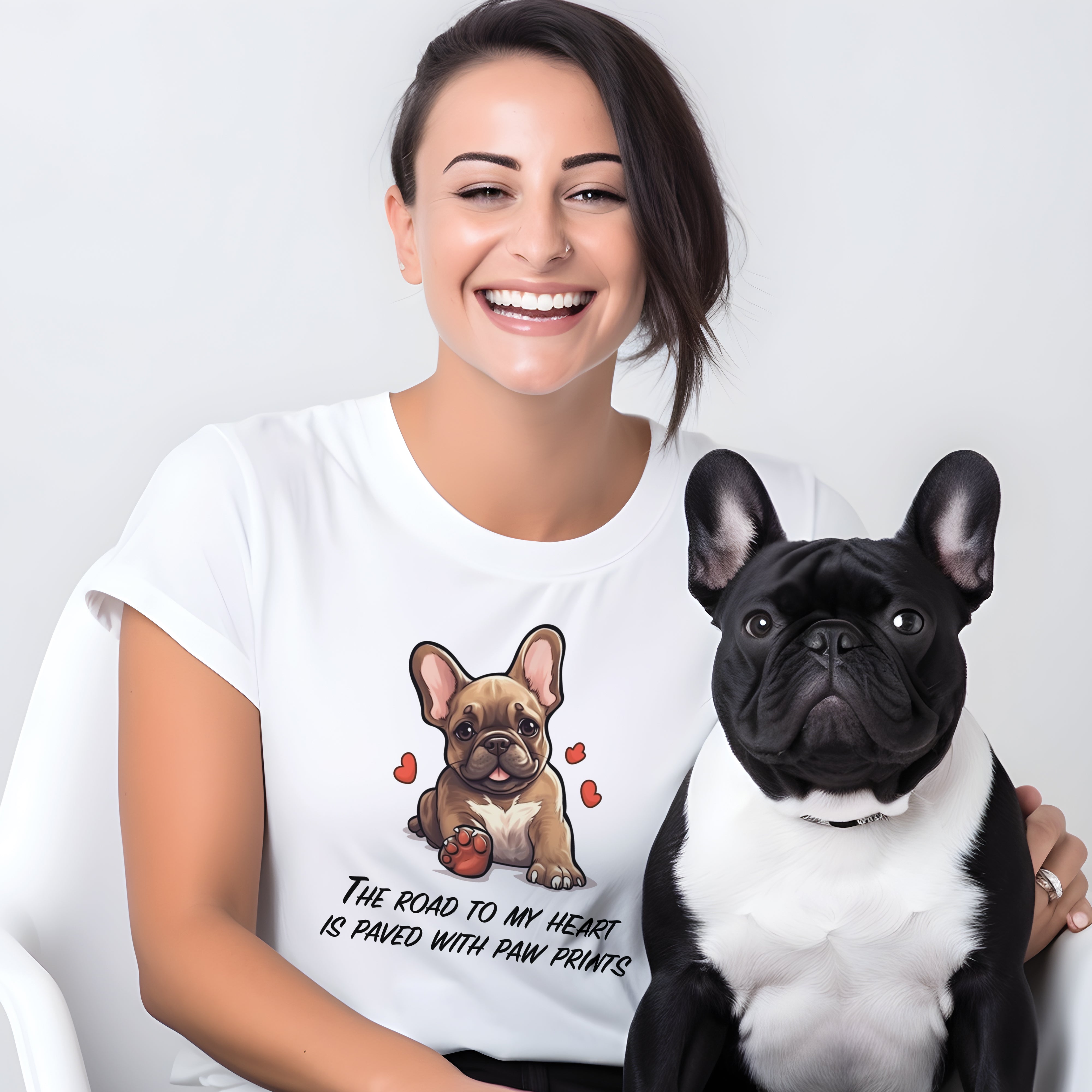 Love French Bulldog Dog Lover Tee for Frenchie Enthusiasts-fadou