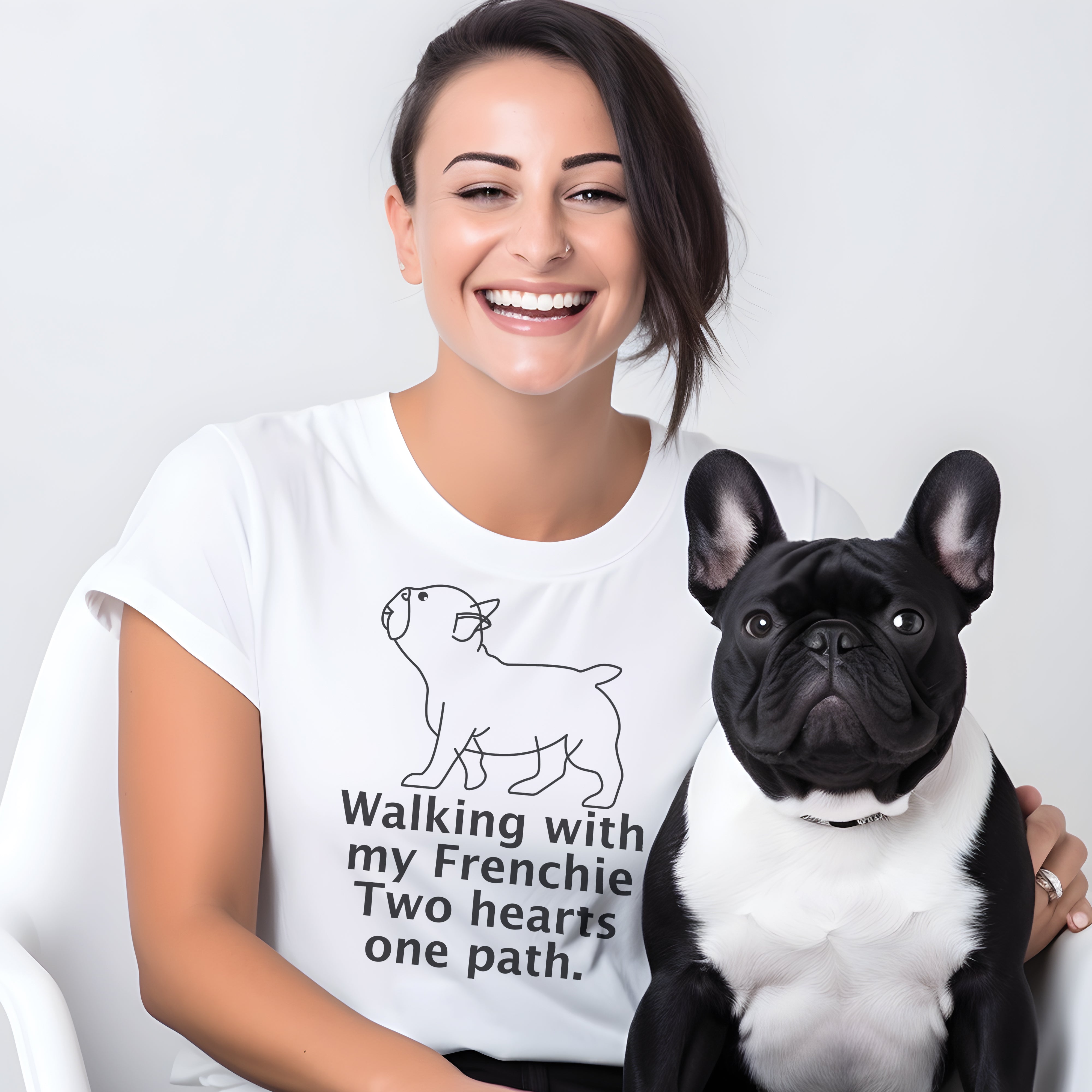 Frenchie Steps - Unisex T-Shirt for Dog Lovers and Owners-fadou