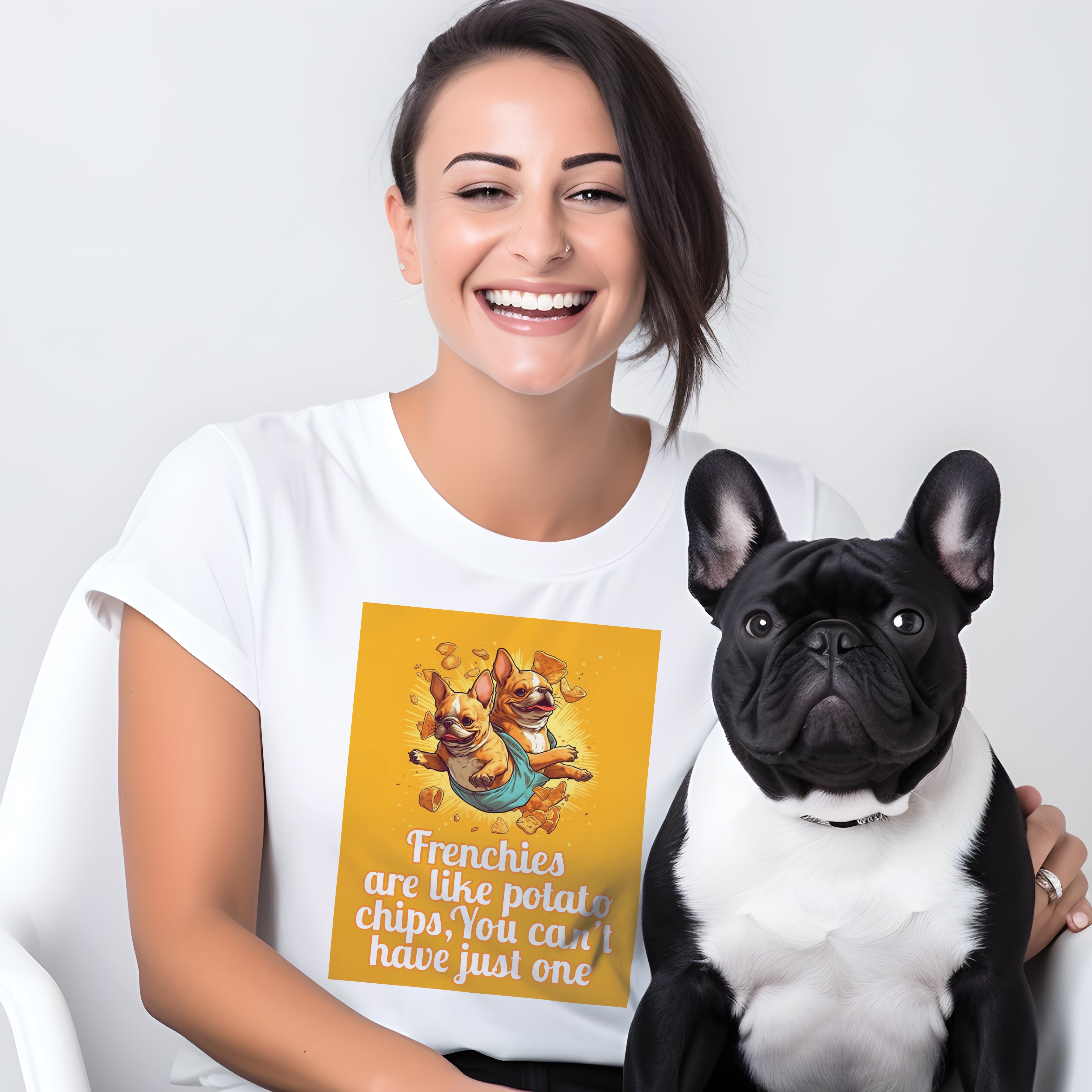 French Bulldog Chip Style - Unisex T-Shirt for Everyday Wear-fadou