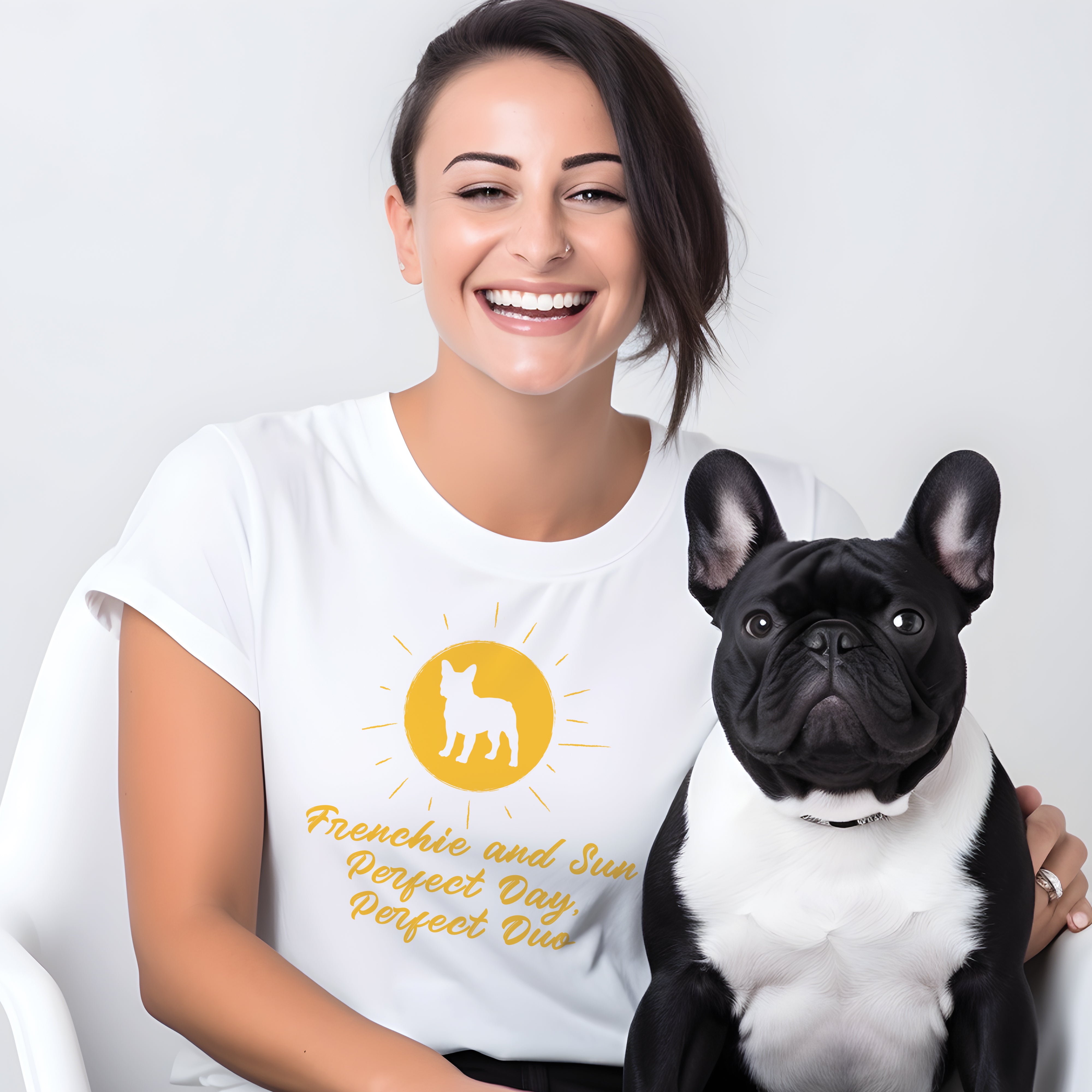 Frenchie and the Sun - Unisex T-Shirt for Everyday Wear-fadou