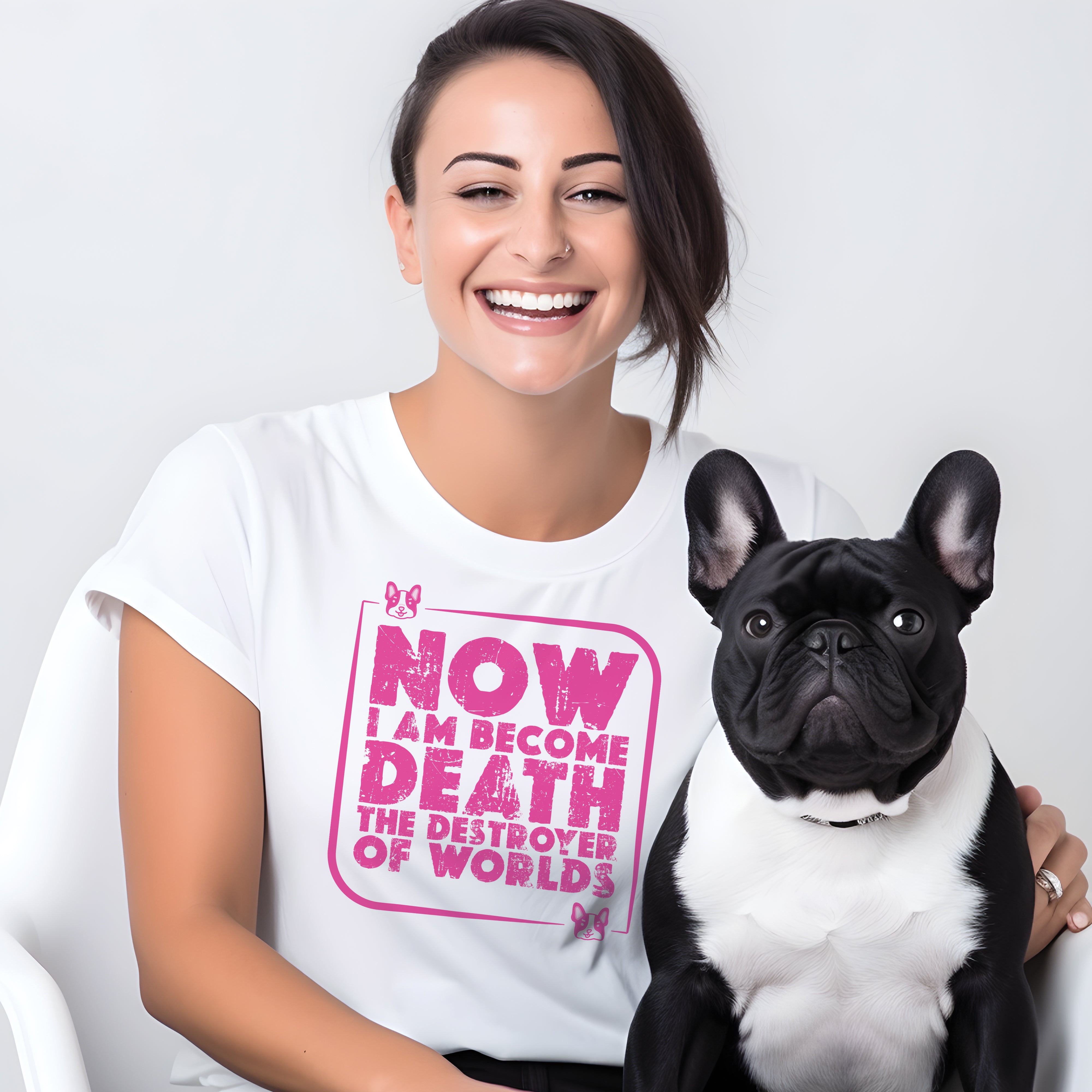 Barbieheimer French Bulldog Graphic Tee for Pet Culture-fadou