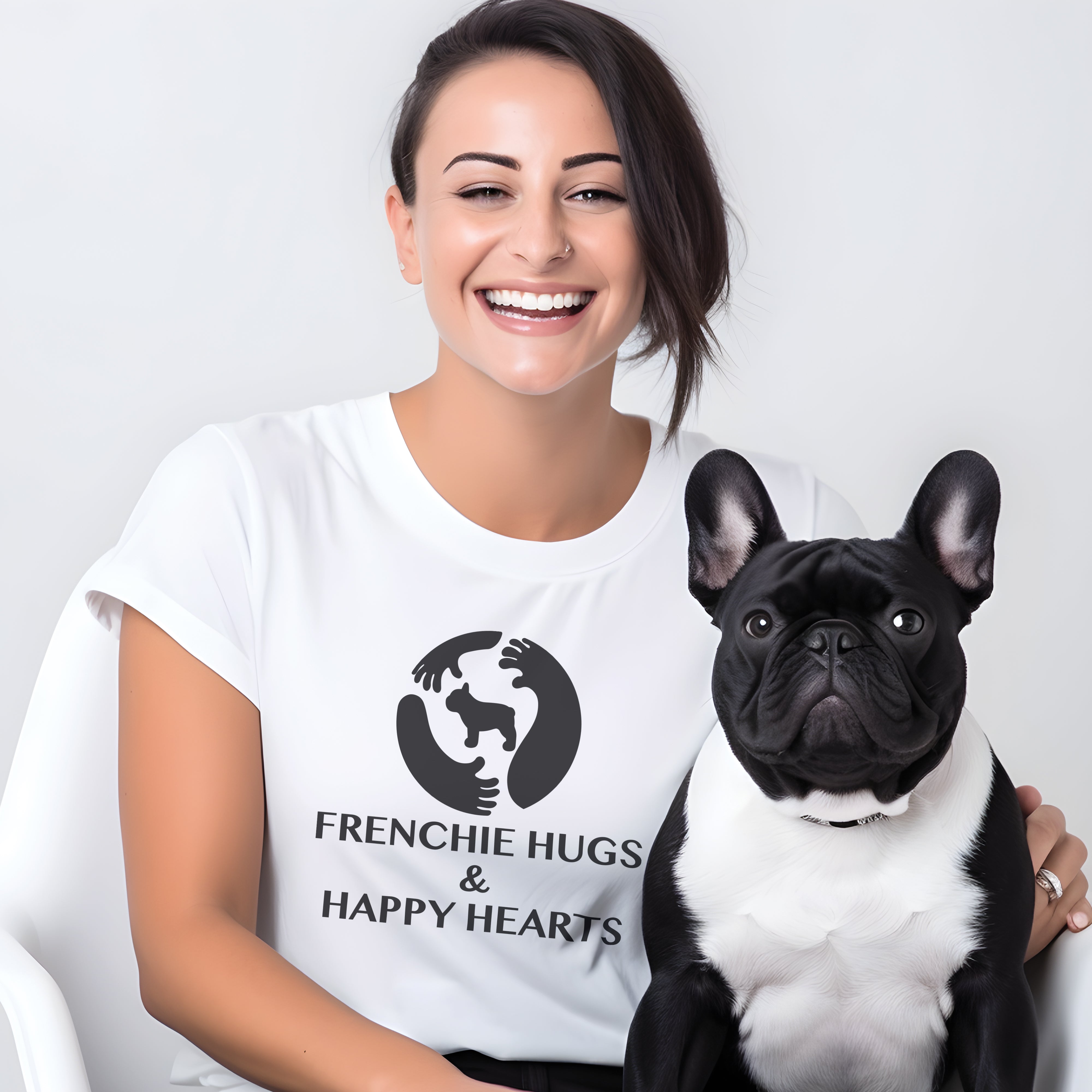 Frenchie Hugs - Unisex T-Shirt for Frenchie Enthusiasts-fadou