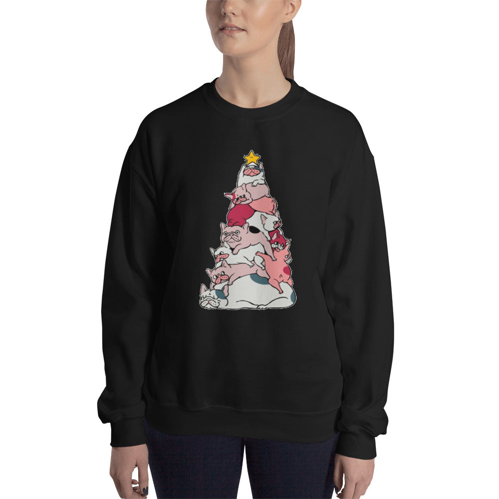 Frenchie Tree - Unisex Sweatshirt for Brachycephalic Dogs-fadou