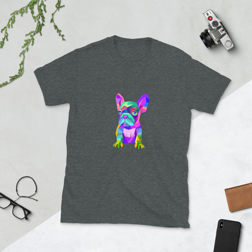 Colourful French Bulldog Cotton T-Shirt for Pet Culture-fadou
