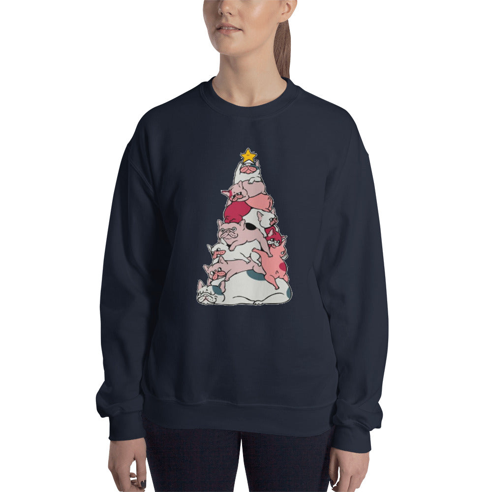 Frenchie Tree - Unisex Sweatshirt for Brachycephalic Dogs-fadou