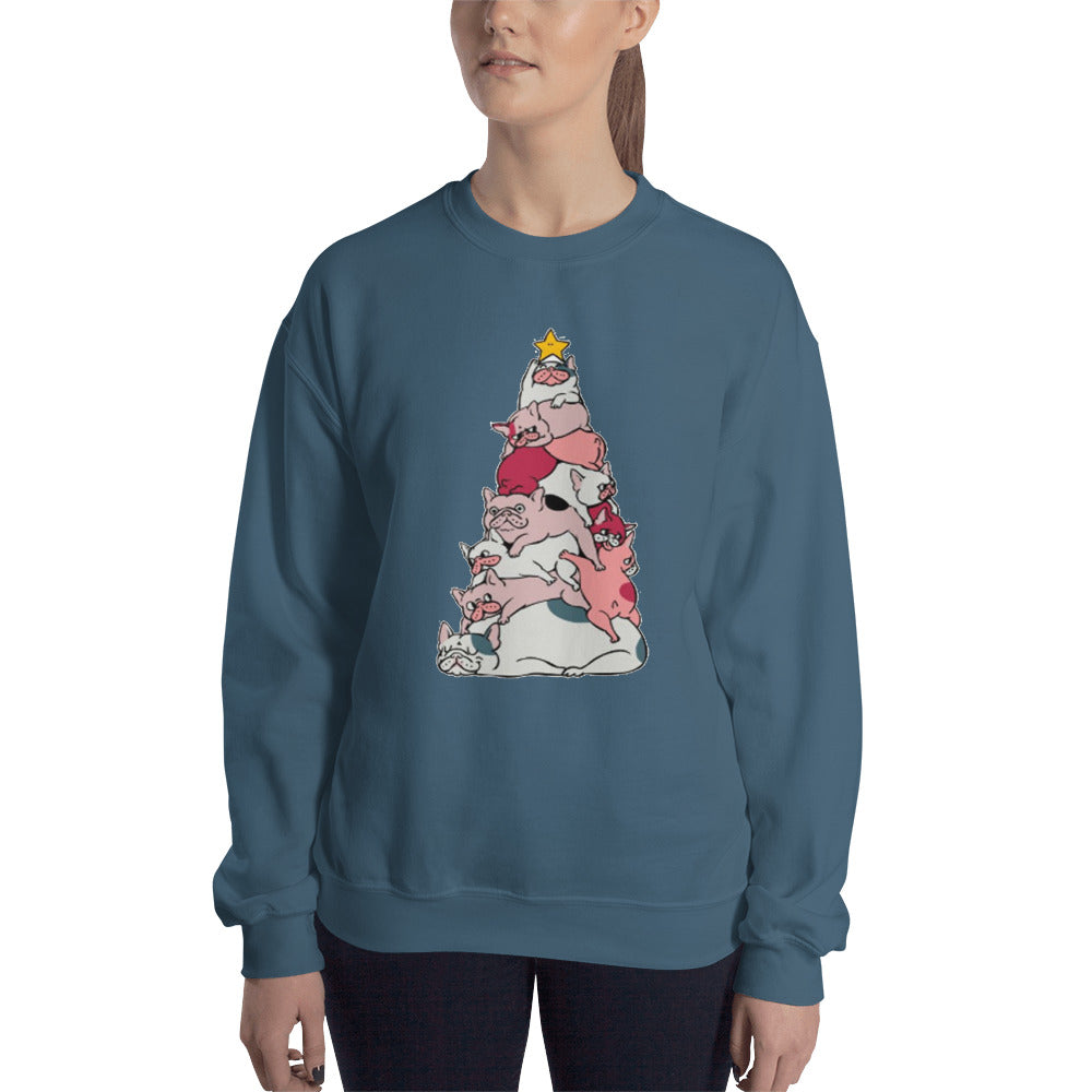 Frenchie Tree - Unisex Sweatshirt for Brachycephalic Dogs-fadou