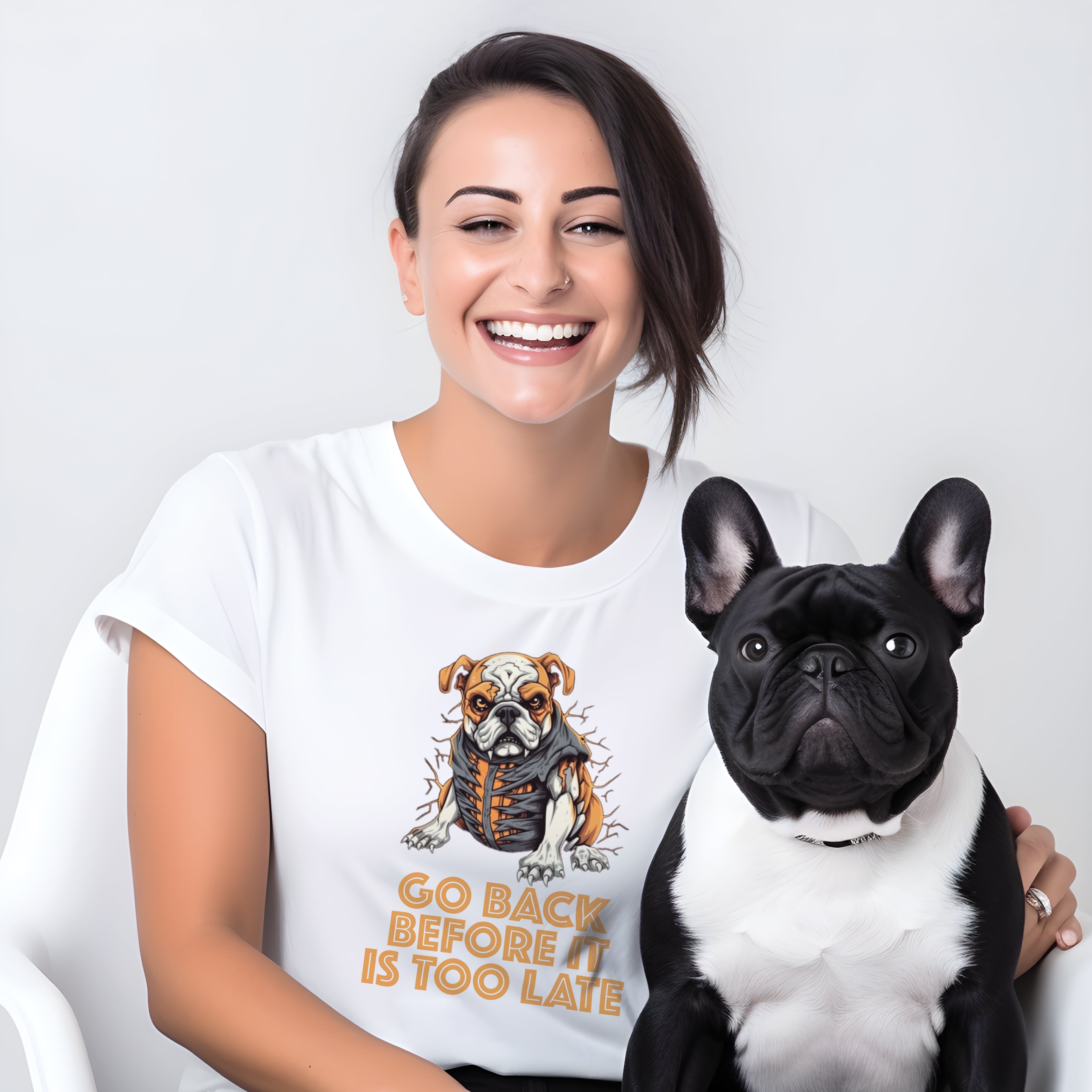 Spooktacular Halloween Cotton T-Shirt for Bulldog Owners-fadou
