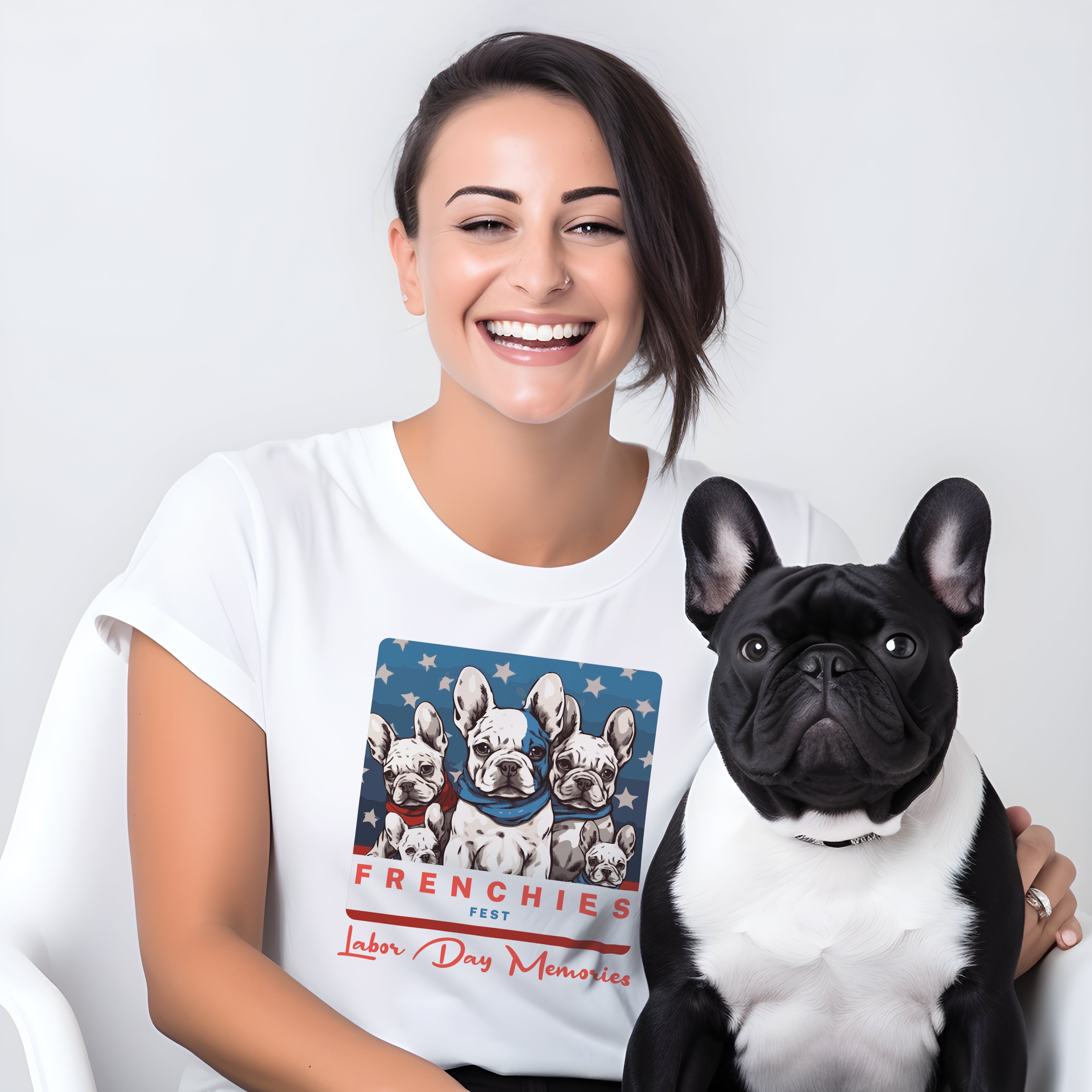 French Bulldog Love Meets Labor Day Fun - Unisex T-Shirt for Pet Culture-fadou