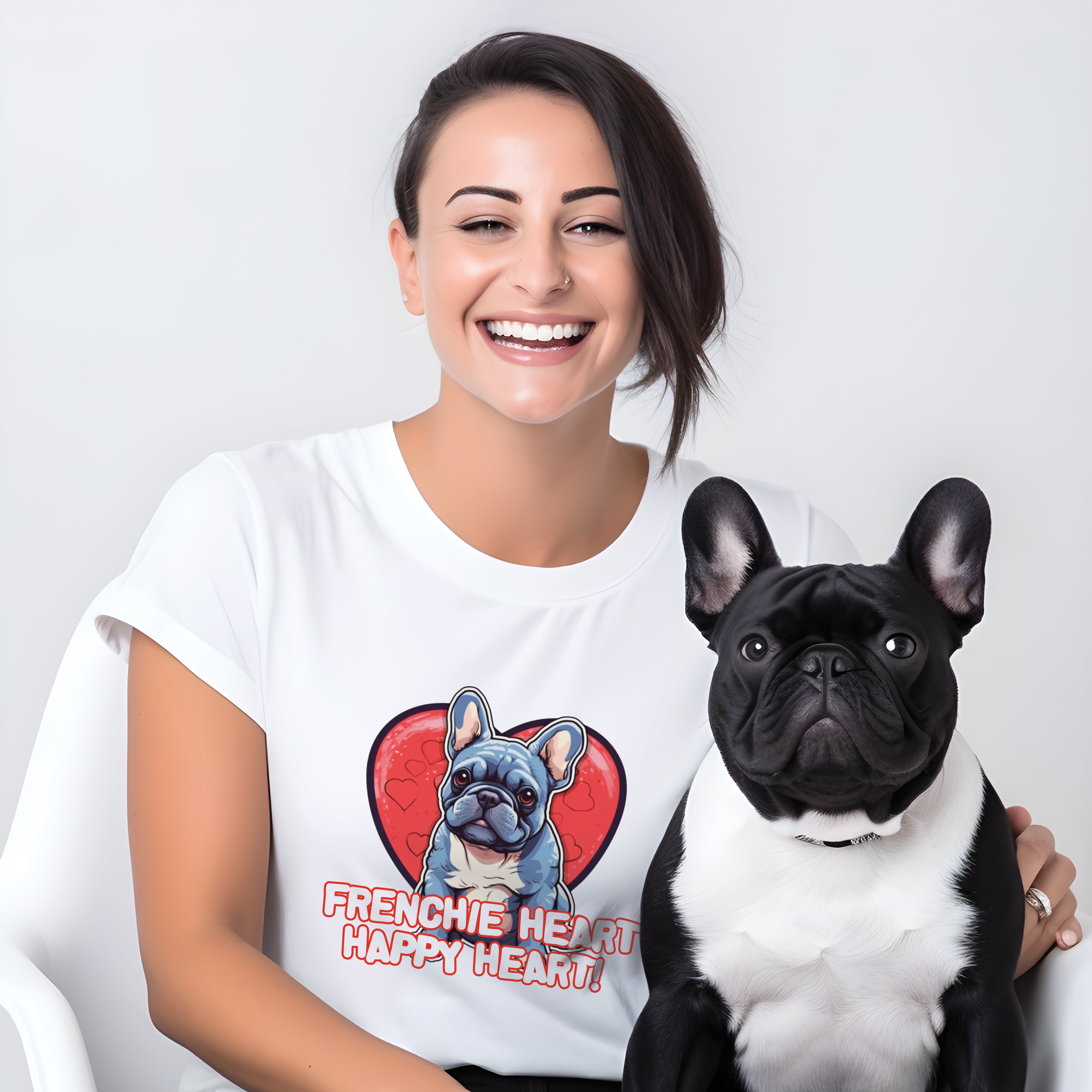 Heartwarming French Bulldog Cotton T-Shirt for Dog Park Days-fadou