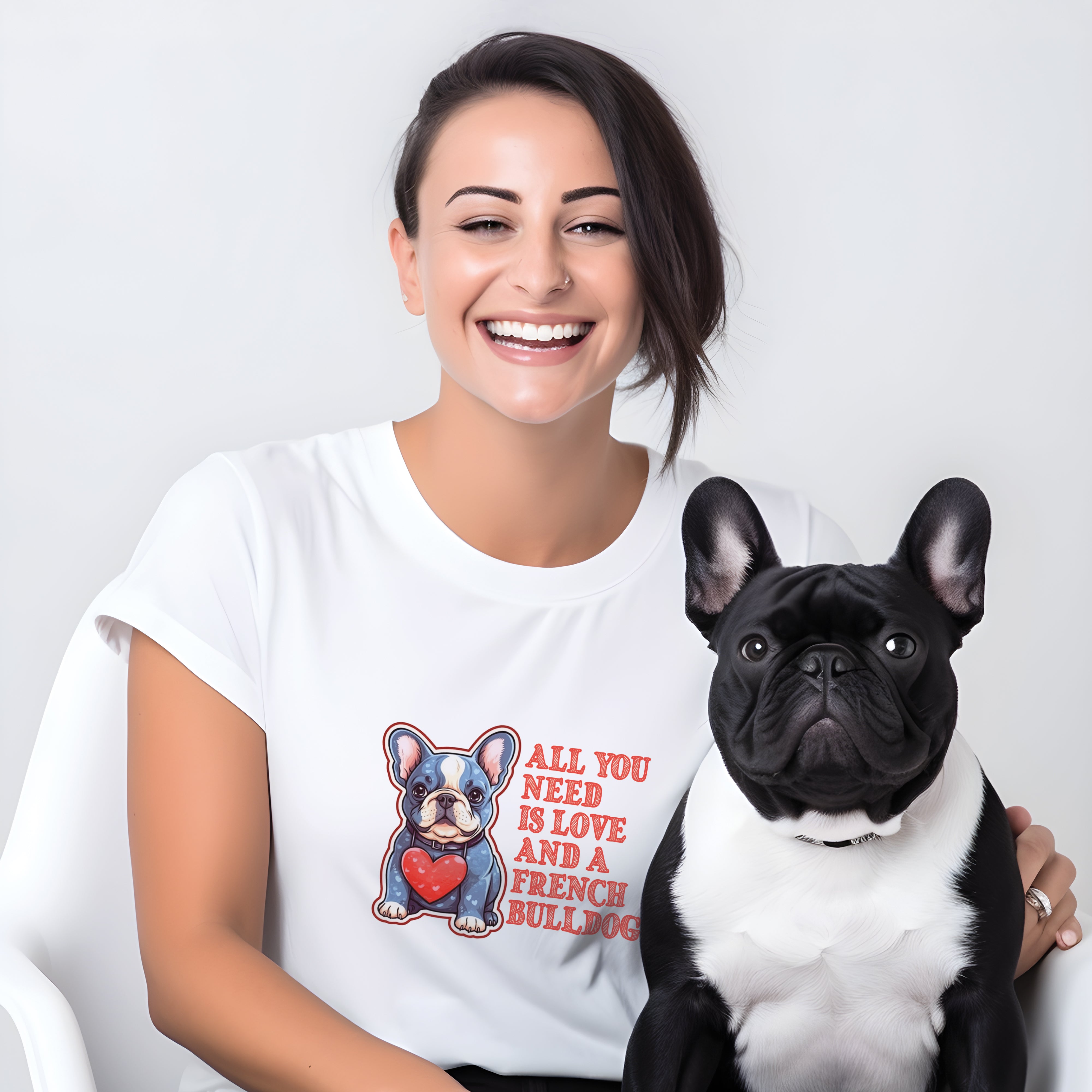Fashion French Bulldog Cotton T-Shirt for Everyday Wear-fadou