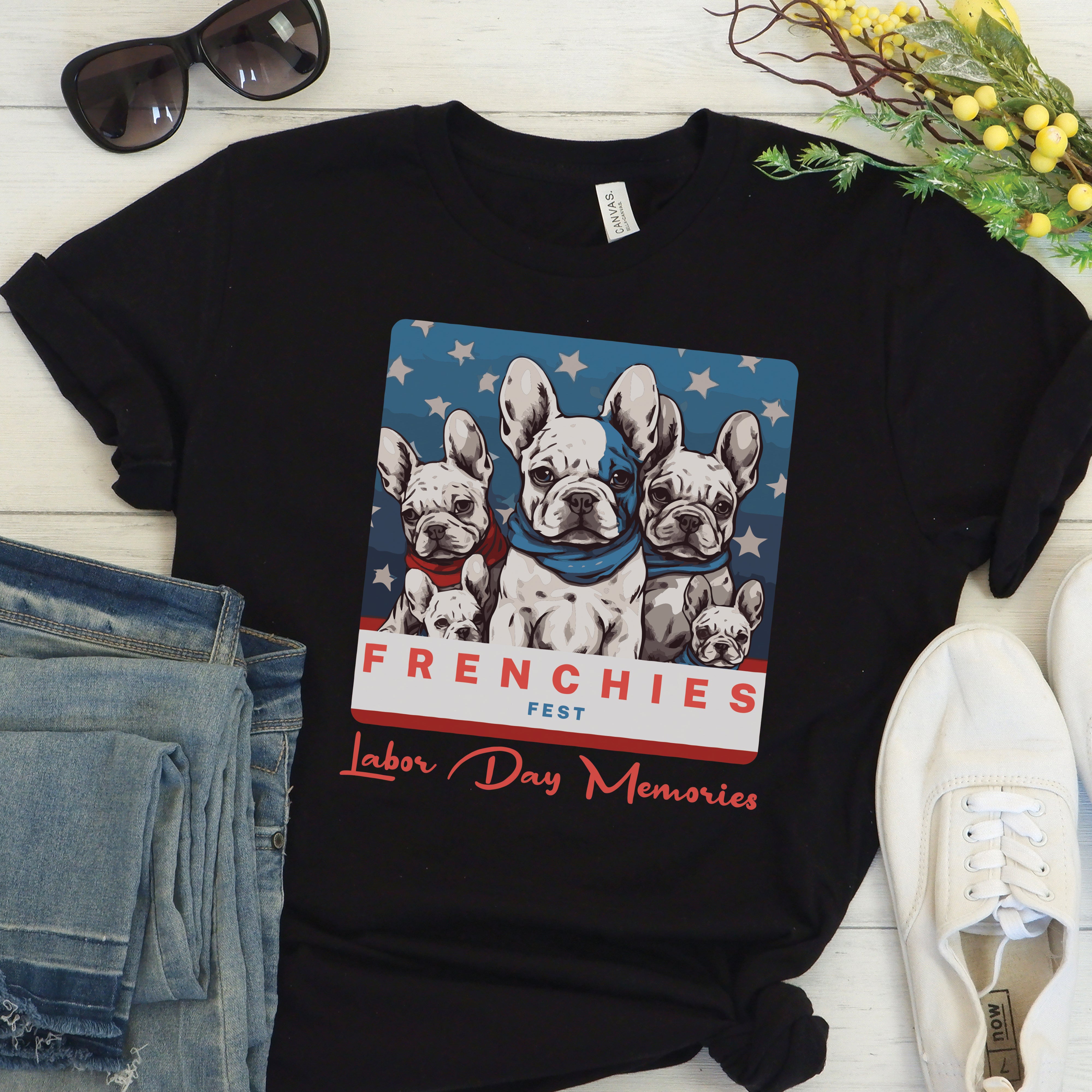 French Bulldog Love Meets Labor Day Fun - Unisex T-Shirt for Pet Culture-fadou