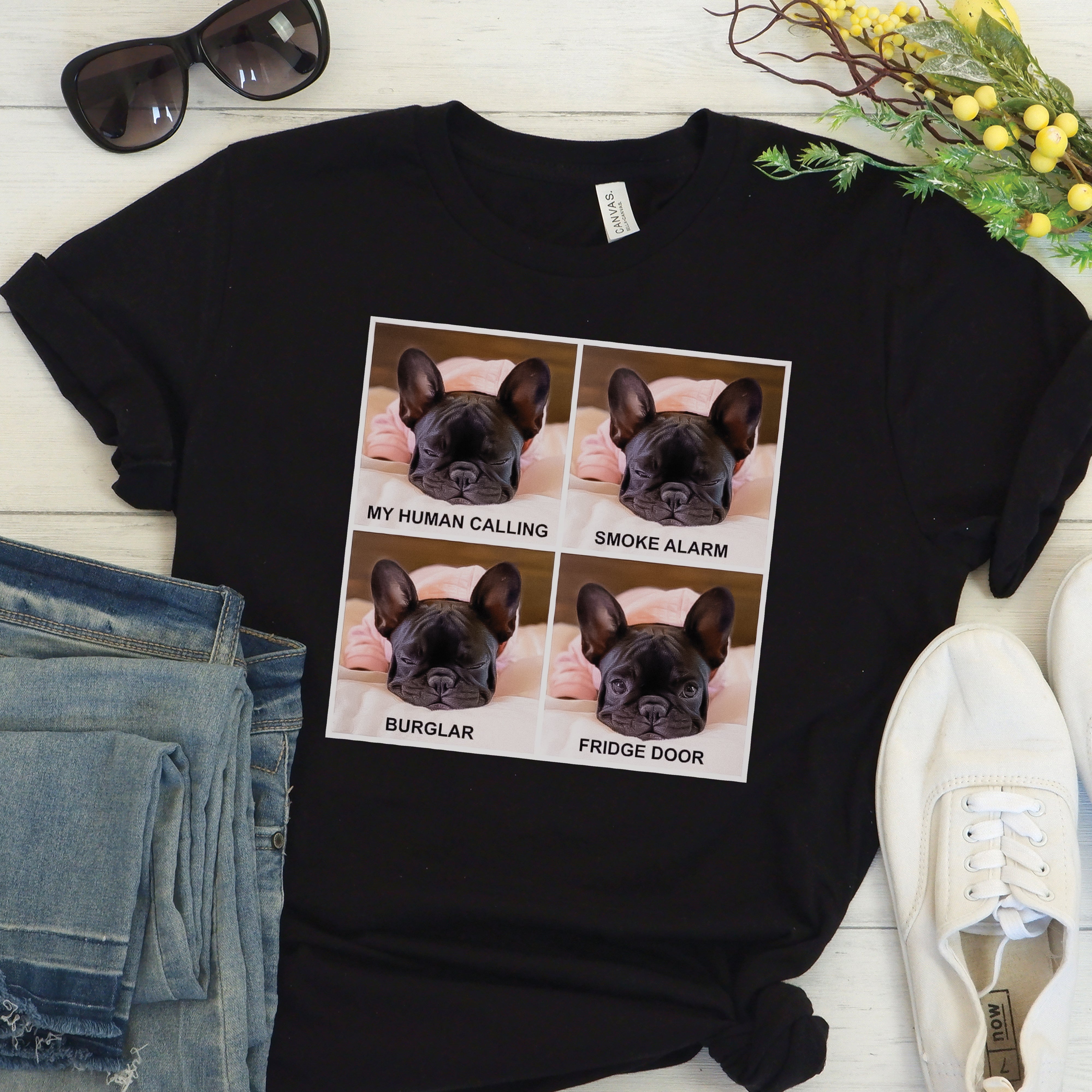 French Bulldog Cute Graphic Tee for Frenchie Enthusiasts-fadou