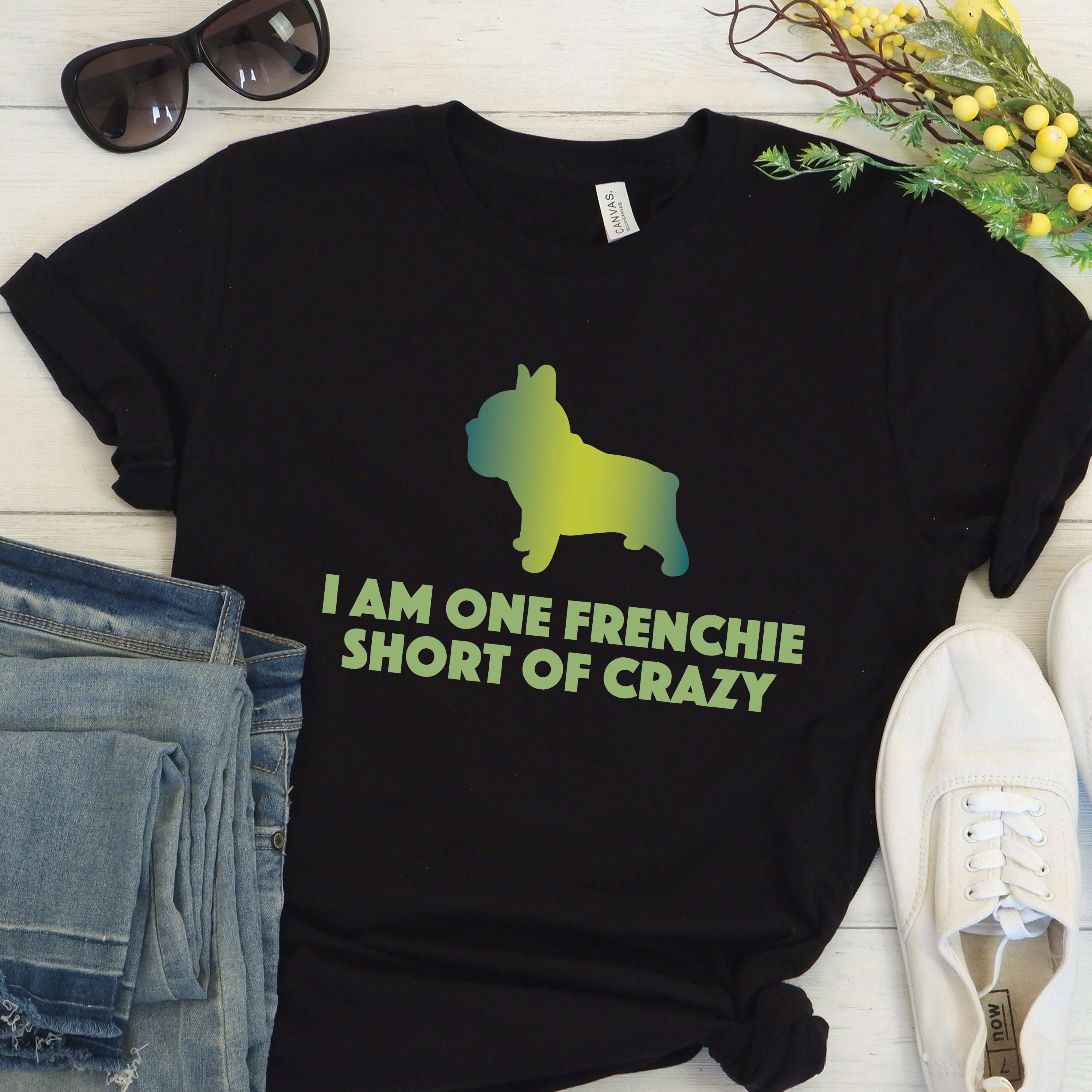 Charming French Bulldog Cotton T-Shirt for Frenchie Fans-fadou