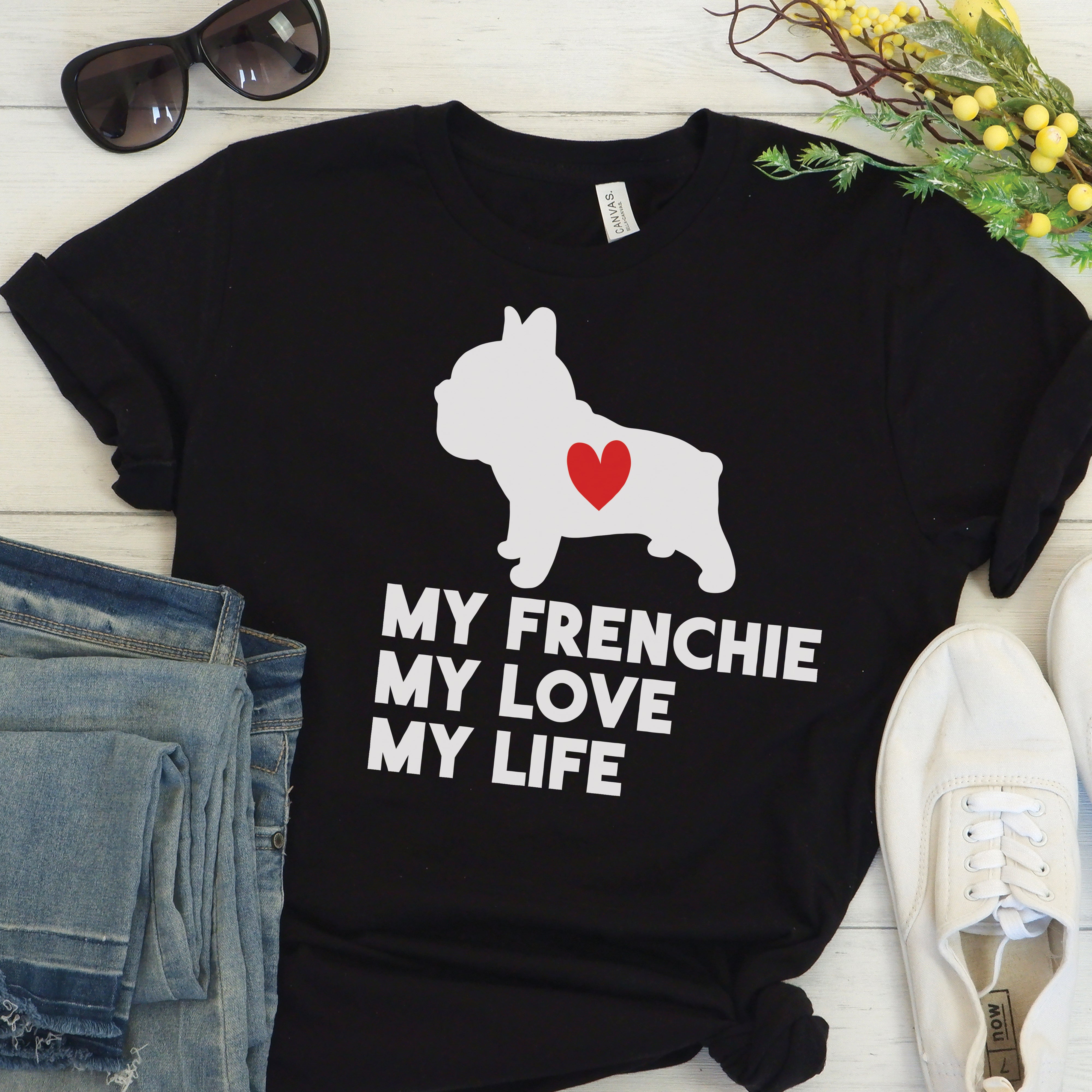 Dog French Bulldog Cotton T-Shirt for Frenchie Enthusiasts-fadou