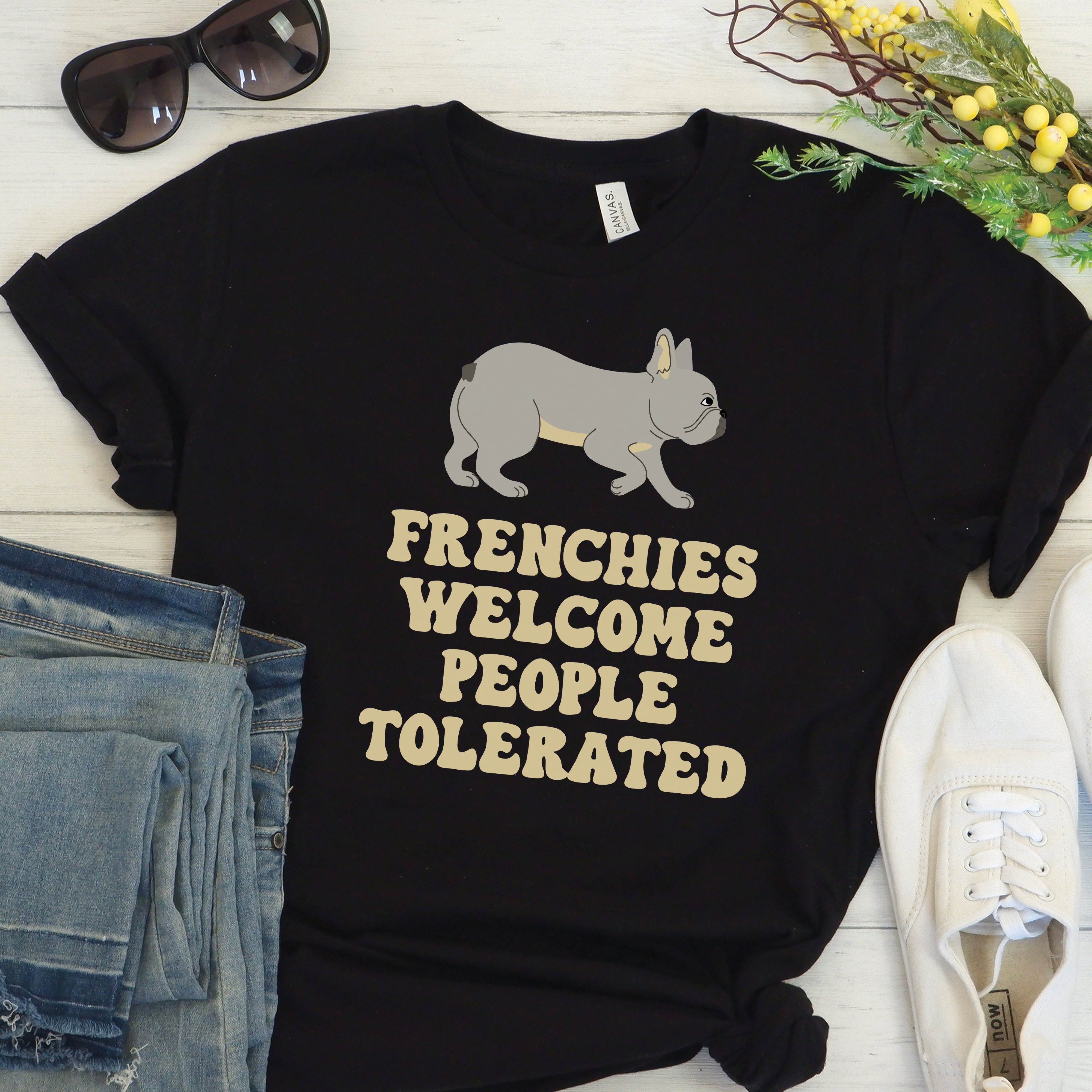 French Bulldog Stylish Cotton T-Shirt for Dog Park Days-fadou