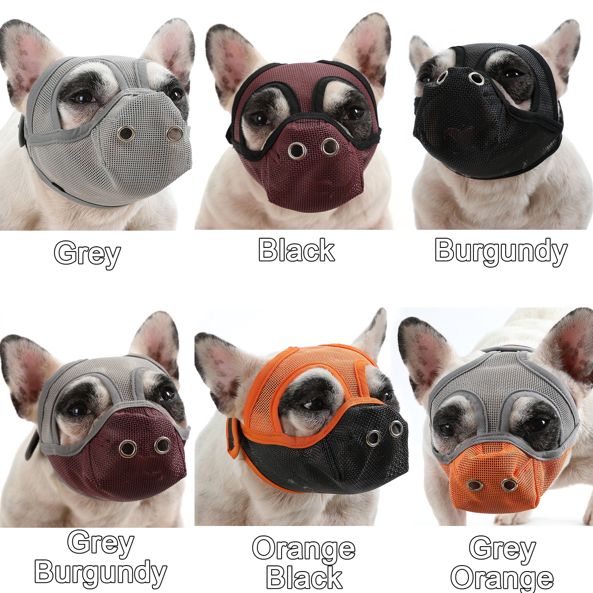 Frenchie Adjustable Safety Muzzle for Training Sessions-fadou