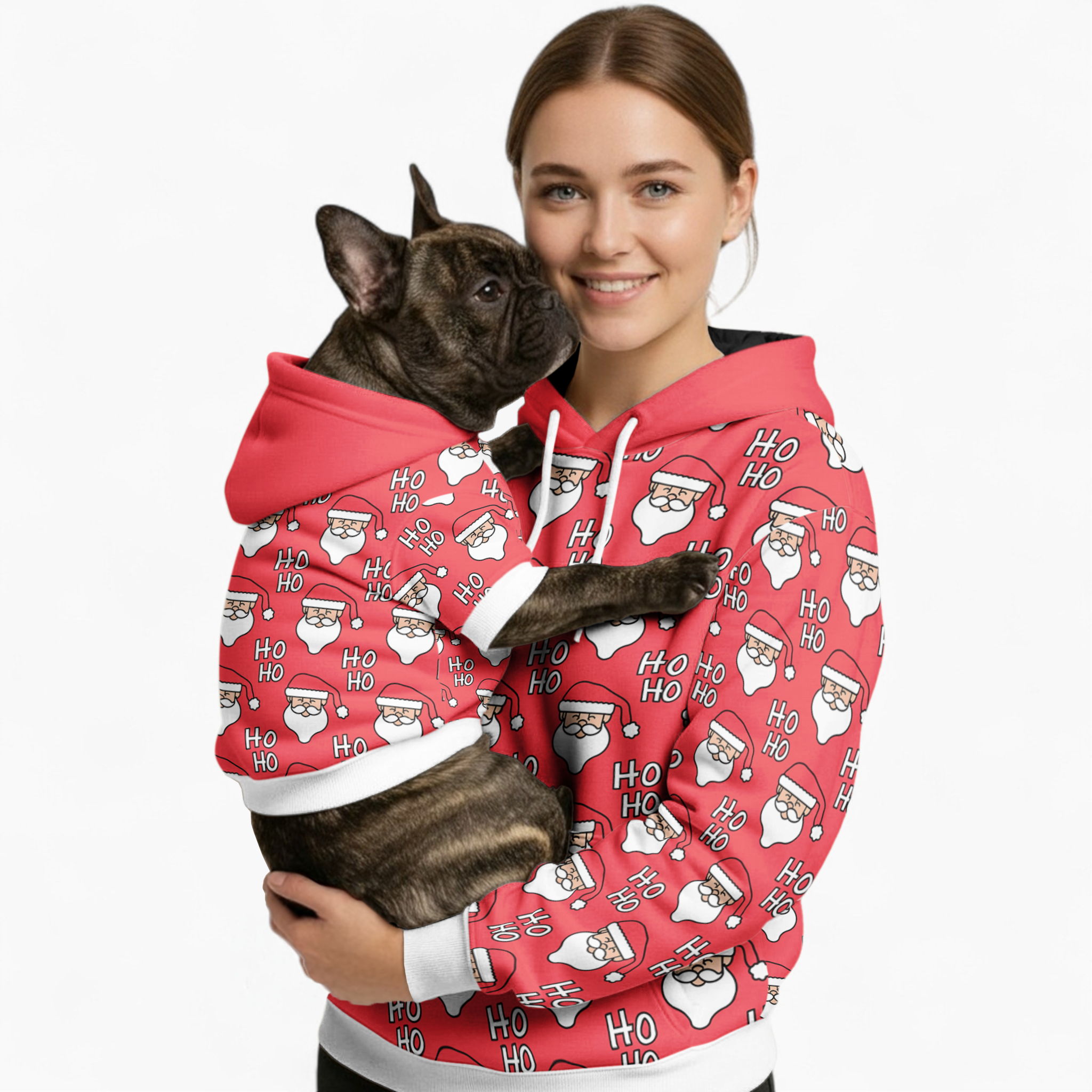 Santa French Bulldog Pet Parent Pullover for Frenchie Fans-fadou