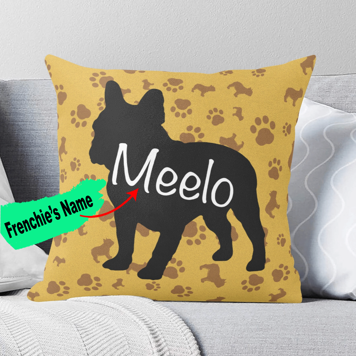French Bulldog Custom Decorative Pillow for Pet Parents-fadou