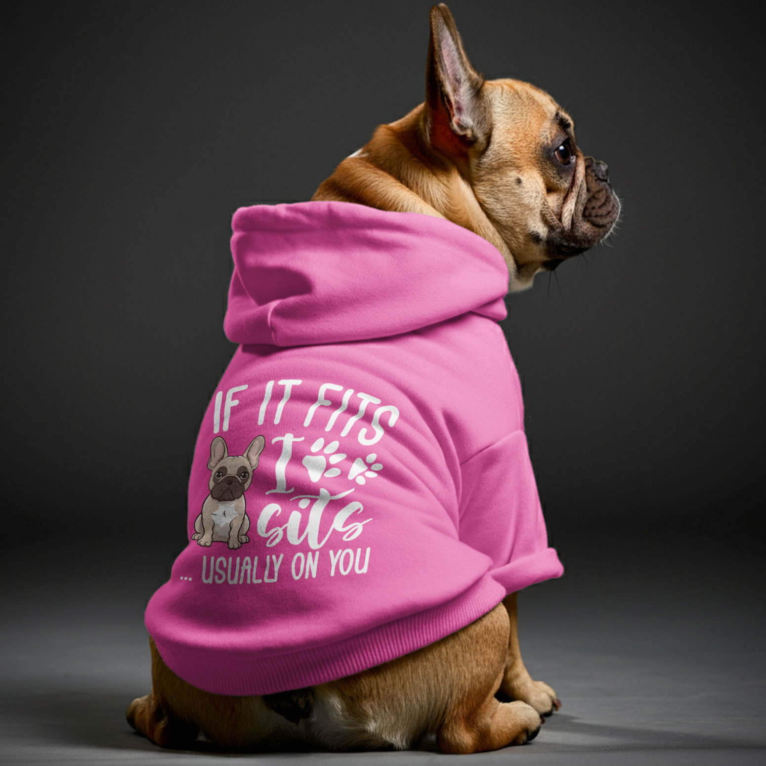 French Bulldog Funny Fleece Hoodie for Outdoor Adventures-fadou
