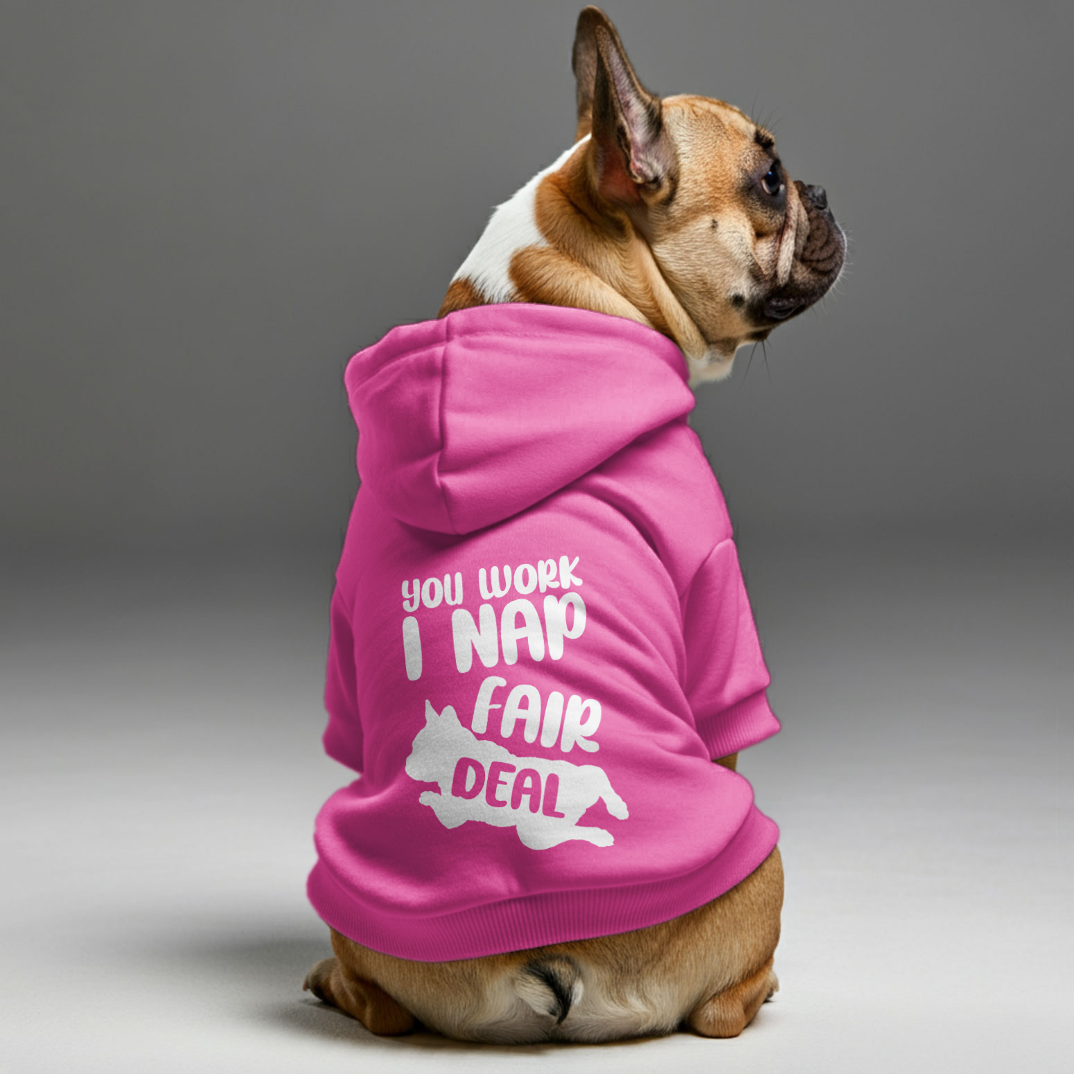 You French Bulldog Fleece Hoodie for Brachycephalic Dogs-fadou