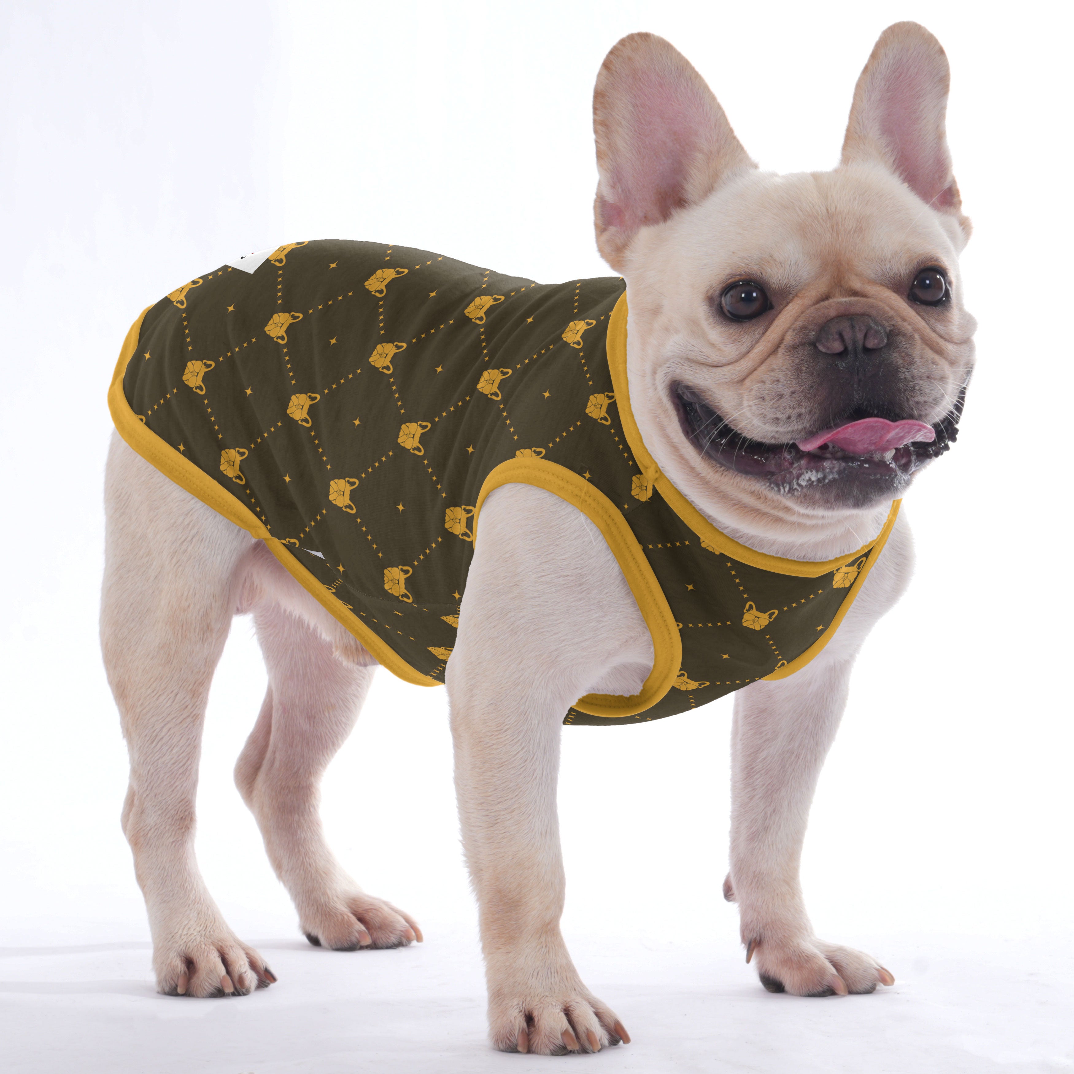 Indigo French Bulldog Cotton Tee for Brachycephalic Dogs-fadou