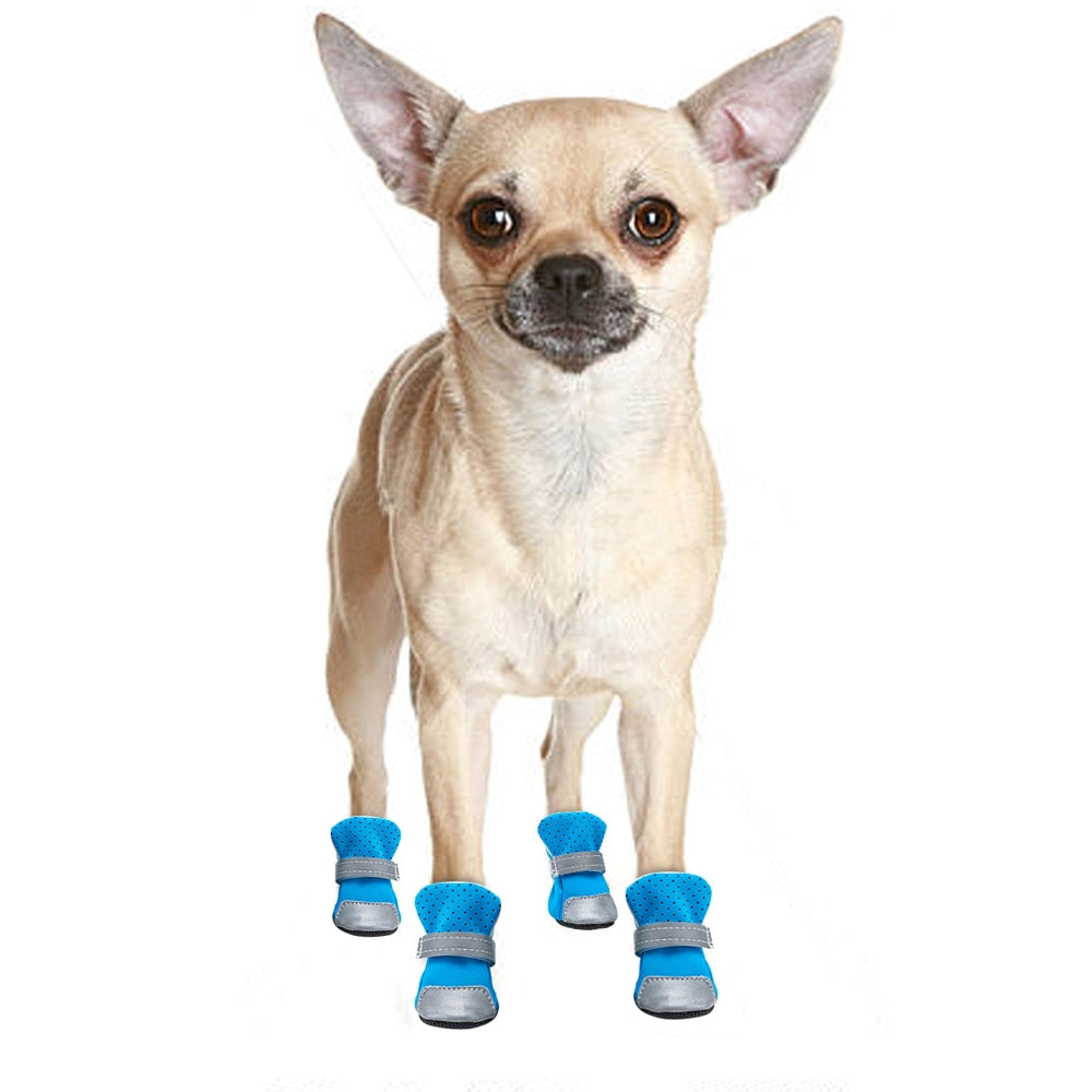French Bulldog Reflective Leather Boots for Pet Parents-fadou