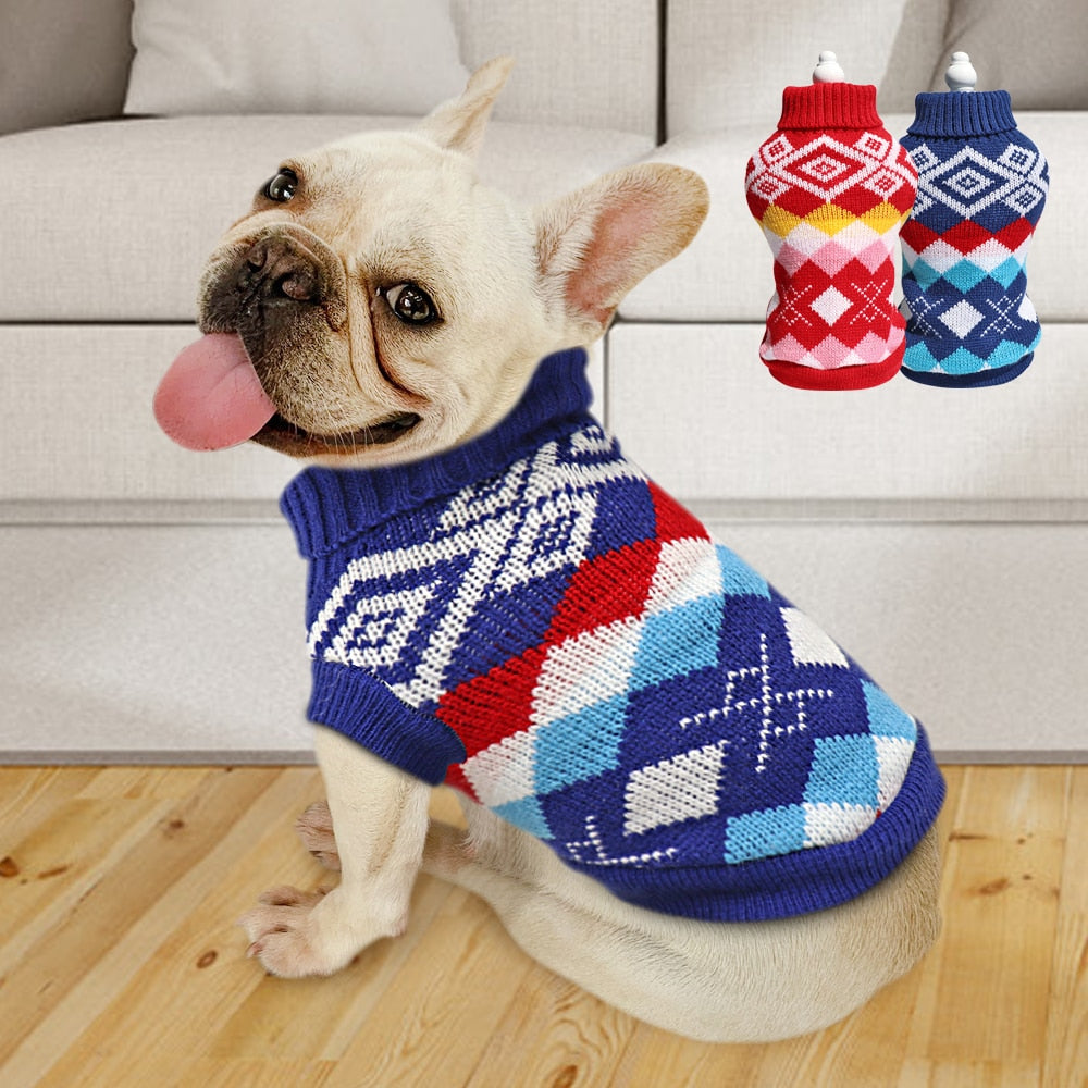French Bulldog Winter Warm Knitwear for Training Sessions-fadou