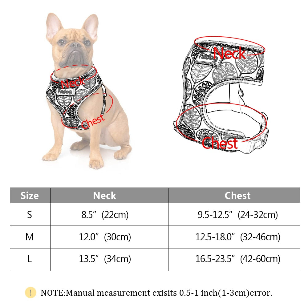 Colorful French Bulldog Chest Harness for French Bulldogs-fadou