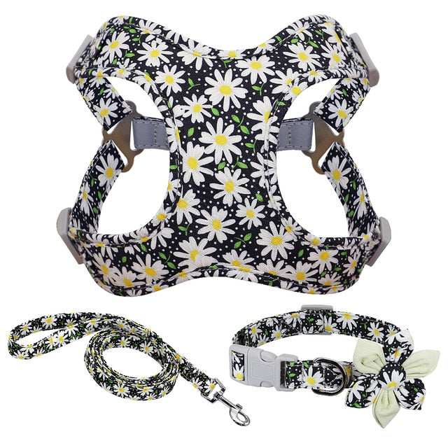 French Bulldog Printed Walking Harness for French Bulldogs-fadou