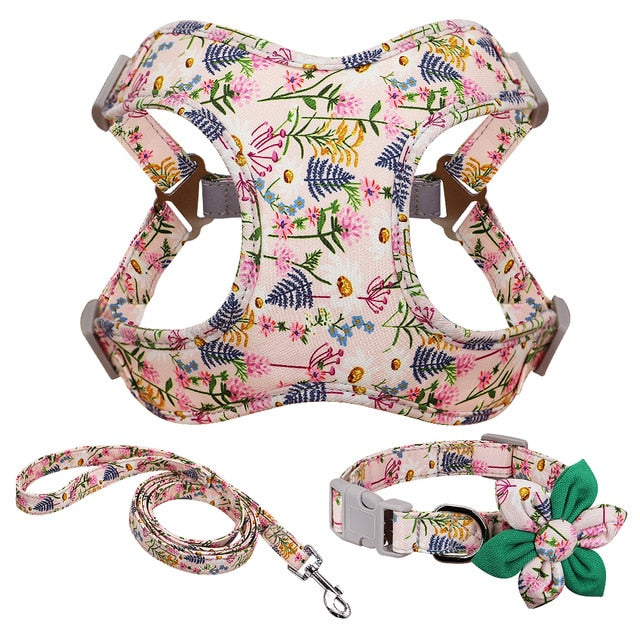French Bulldog Printed Walking Harness for French Bulldogs-fadou