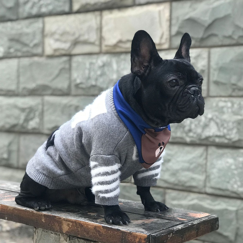 French Bulldog Winter Dog Jumper for Brachycephalic Dogs-fadou