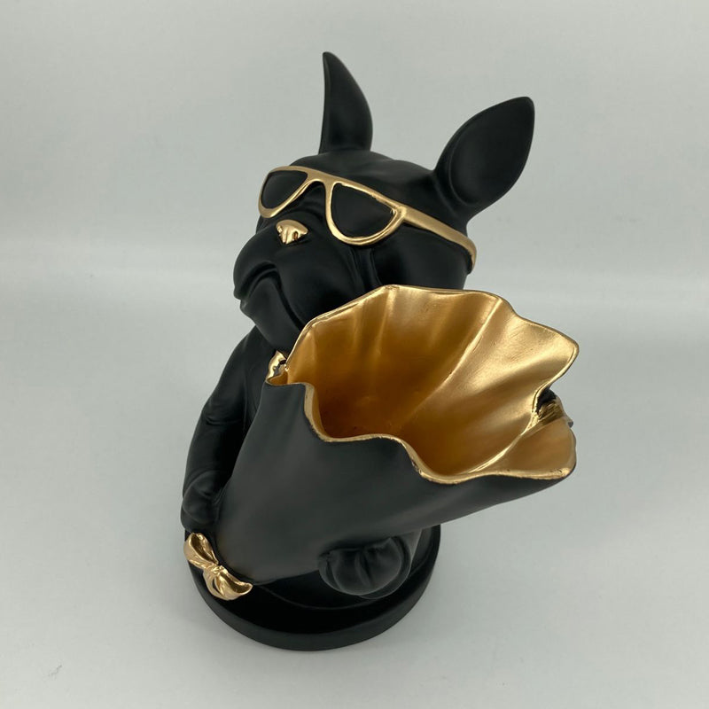 French Bulldog Figurine with Flower Vase for Flat-Face Breeds-fadou