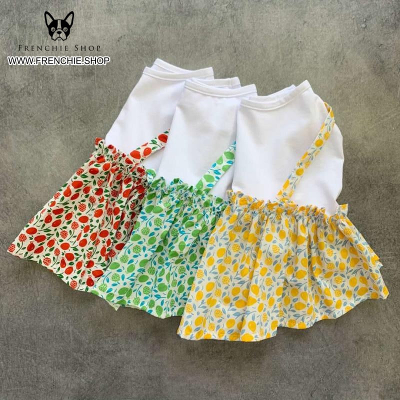 Frenchie Summer Dress Floral Design for Frenchie Enthusiasts-fadou